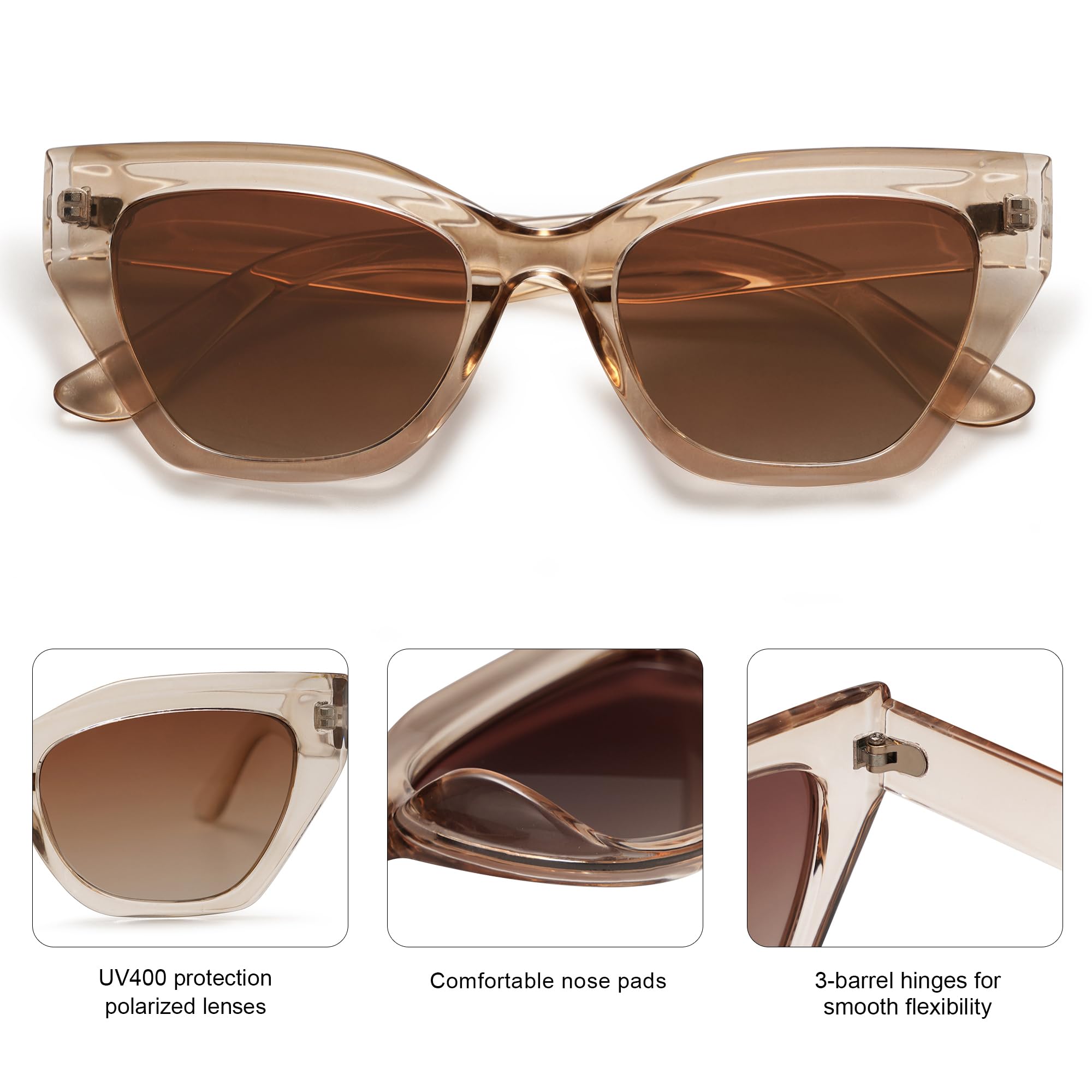 Foto 5 pulgar | Gafas De Sol Sojos Square Cat Eye Polarized Sj2235 Para Mujer - Venta Internacional.