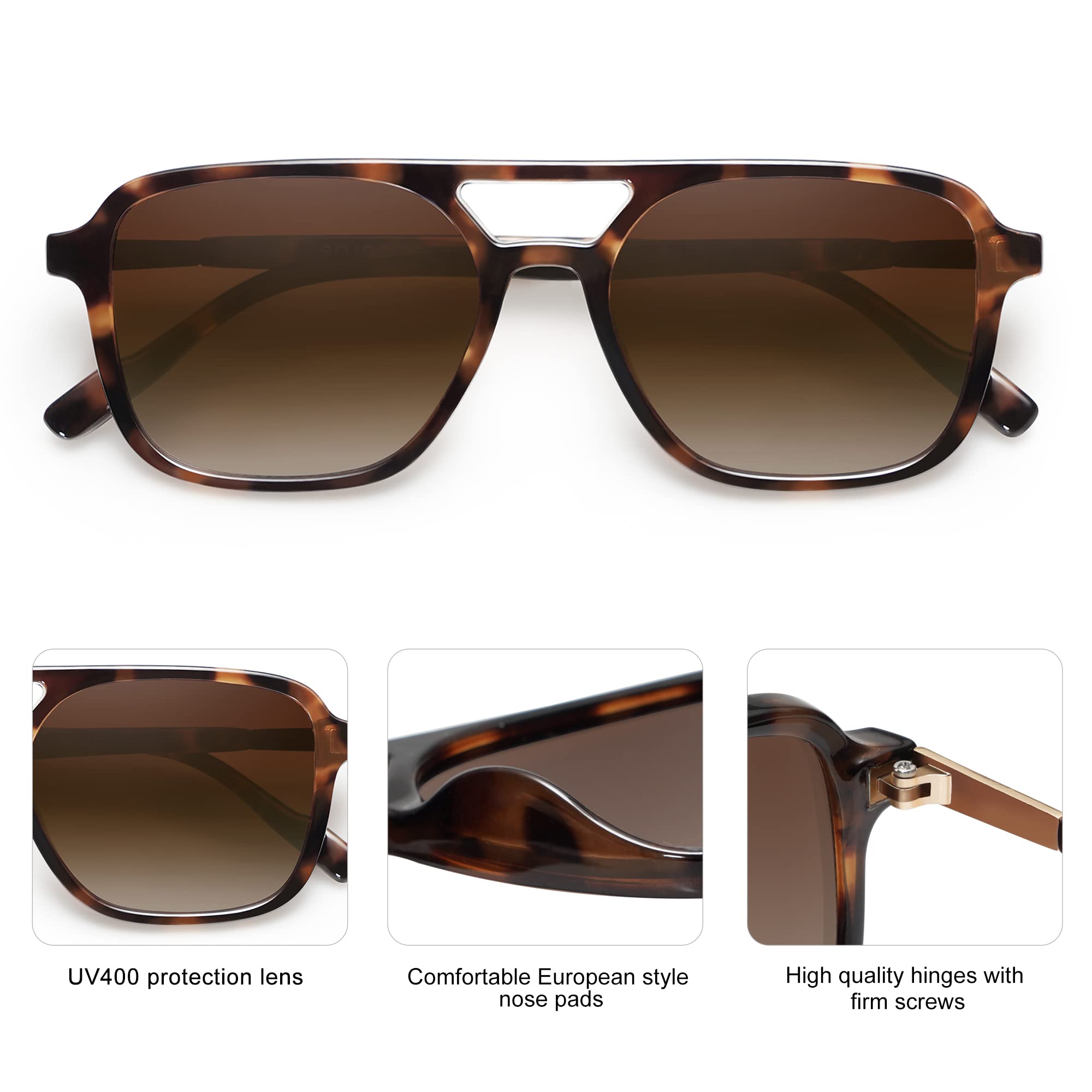 Foto 5 pulgar | Gafas De Sol Sojos Retro Aviator Sj2202 Tortoise Para Mujer Y Hombre - Venta Internacional.