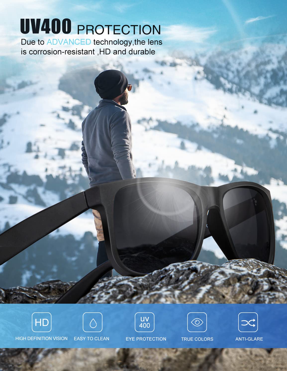Foto 2 | Gafas De Sol Kaliyadi Con Protección Uv400 Polarizadas, Paquete De 3, Negras - Venta Internacional.