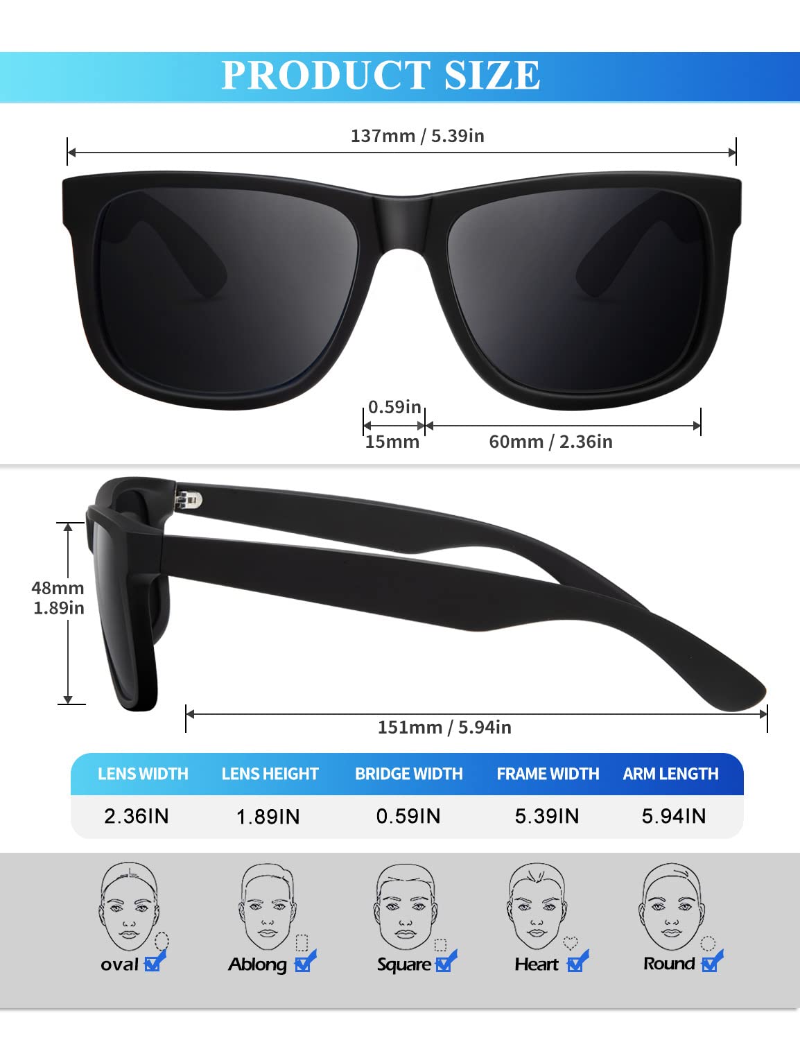 Foto 5 | Gafas De Sol Kaliyadi Con Protección Uv400 Polarizadas, Paquete De 3, Negras - Venta Internacional.