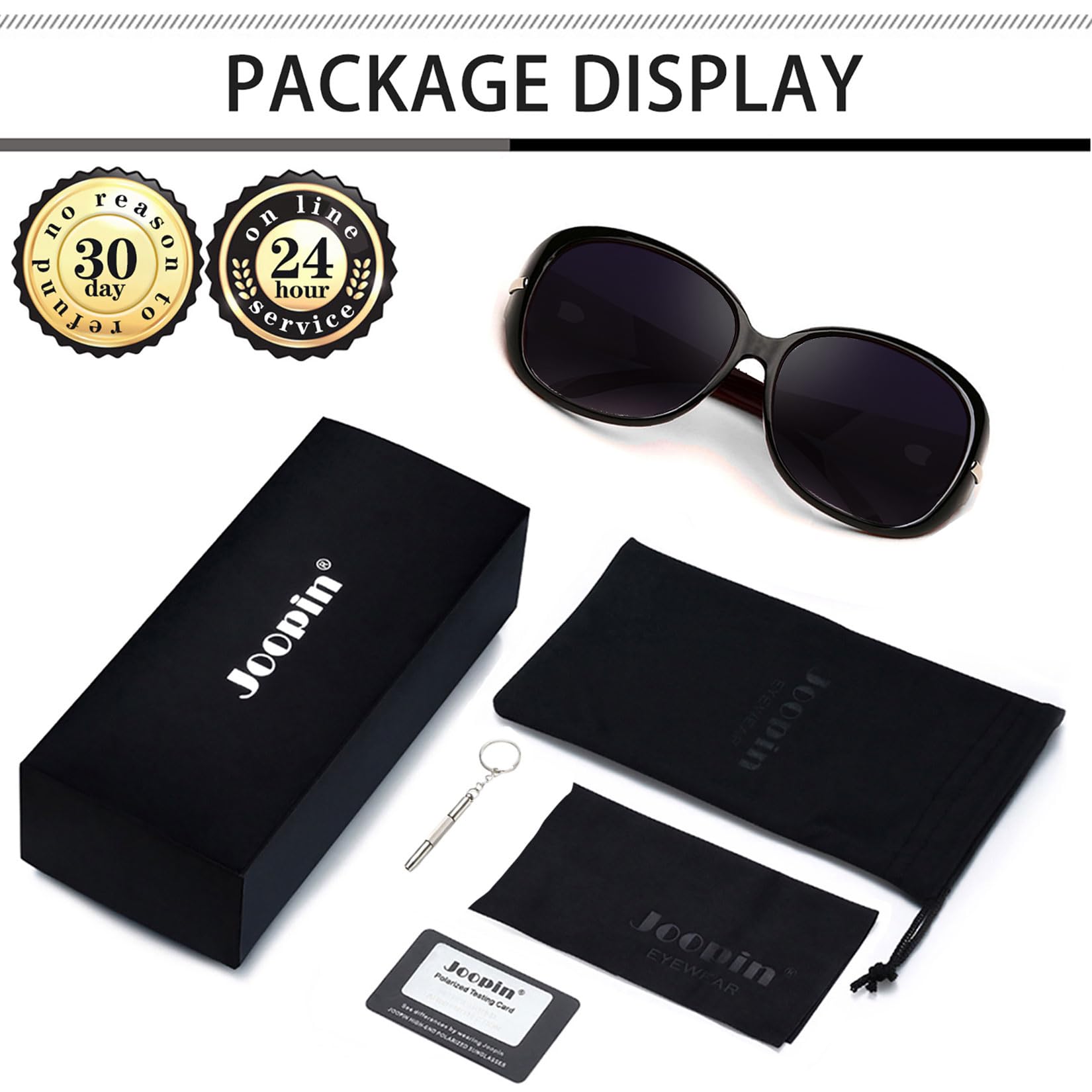 Foto 6 pulgar | Gafas De Sol Joopin Big Butterfly Negras Polarizadas Uv400 Para Mujer - Venta Internacional.