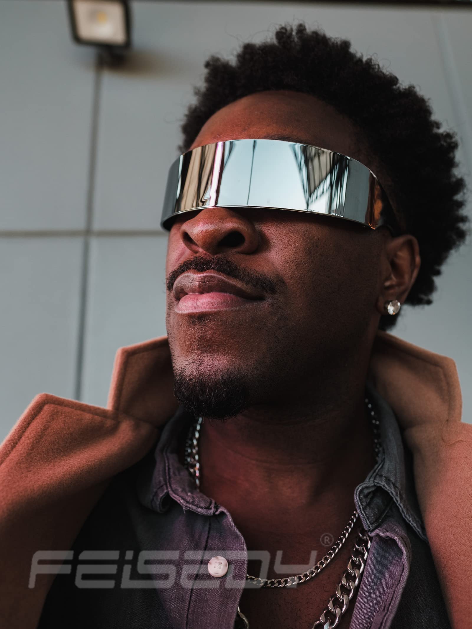 Foto 4 pulgar | Gafas De Sol Feisedy 80s Futuristic Cyclops Cyber Visor Uv400 - Venta Internacional.