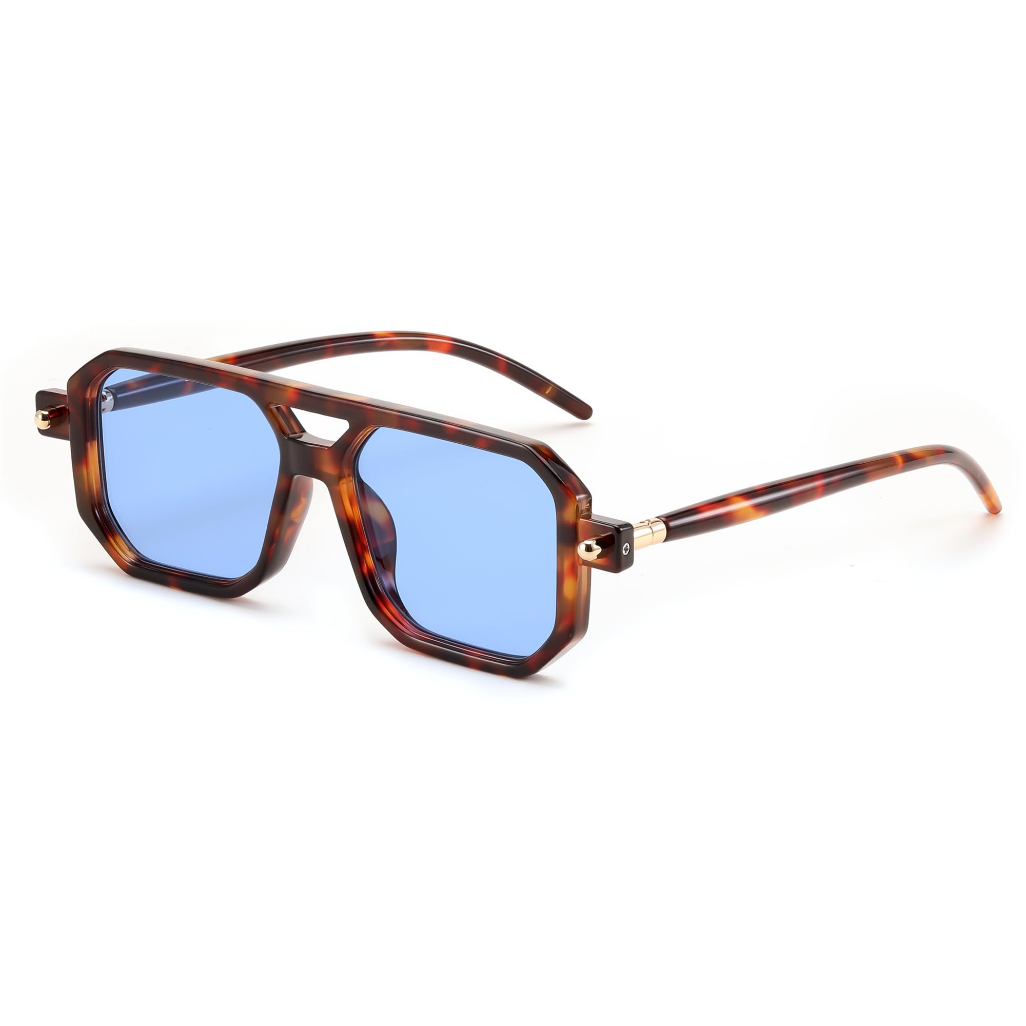 Foto 2 pulgar | Gafas De Sol Feisedy Vintage Square 70s Flat Aviator Uv400 - Venta Internacional.