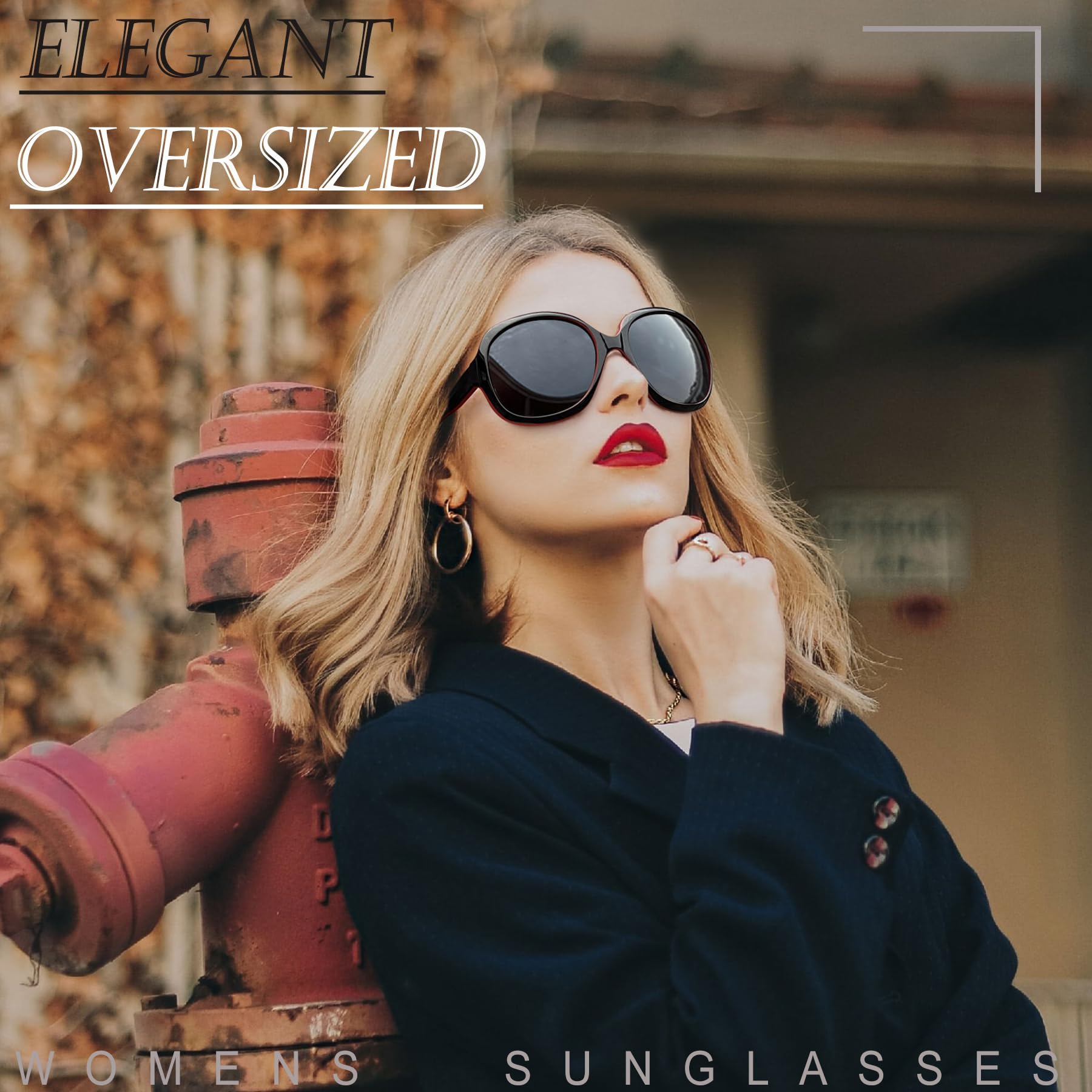 Foto 4 pulgar | Gafas De Sol Joopin Oversized Black Red Polarized Para Mujer - Venta Internacional.