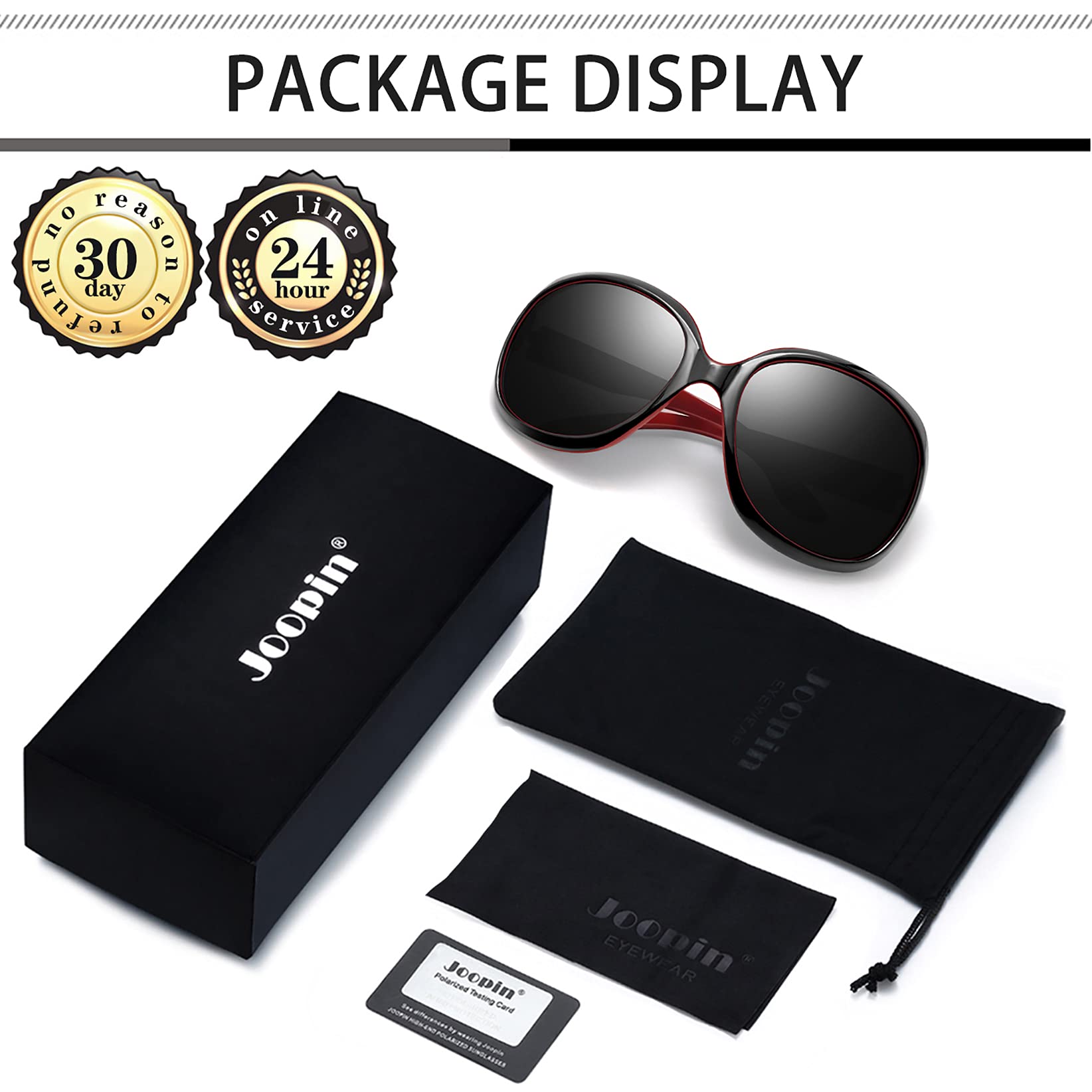 Foto 7 pulgar | Gafas De Sol Joopin Oversized Black Red Polarized Para Mujer - Venta Internacional.
