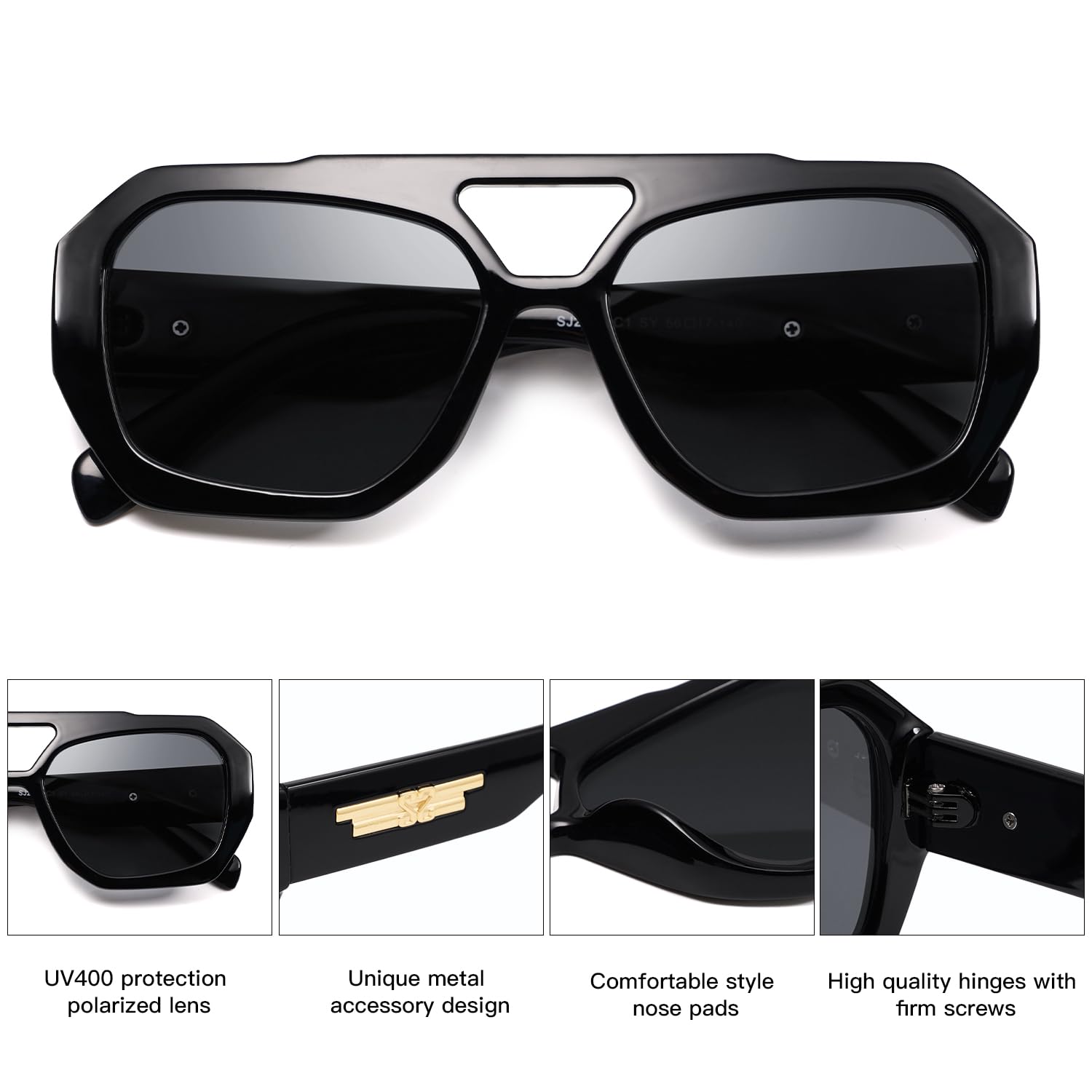 Foto 5 pulgar | Gafas De Sol Sojos Trendy Aviator Hexagonal Square Sj2288 - Venta Internacional.