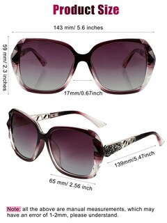 Foto 2 | Gafas De Sol Frienda Polarizadas Oversized Para Mujer 3 Unidades - Venta Internacional
