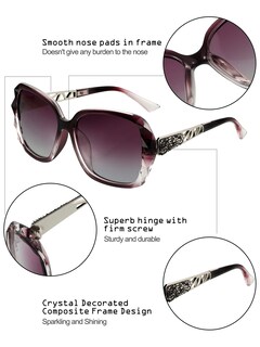 Foto 4 | Gafas De Sol Frienda Polarizadas Oversized Para Mujer 3 Unidades - Venta Internacional