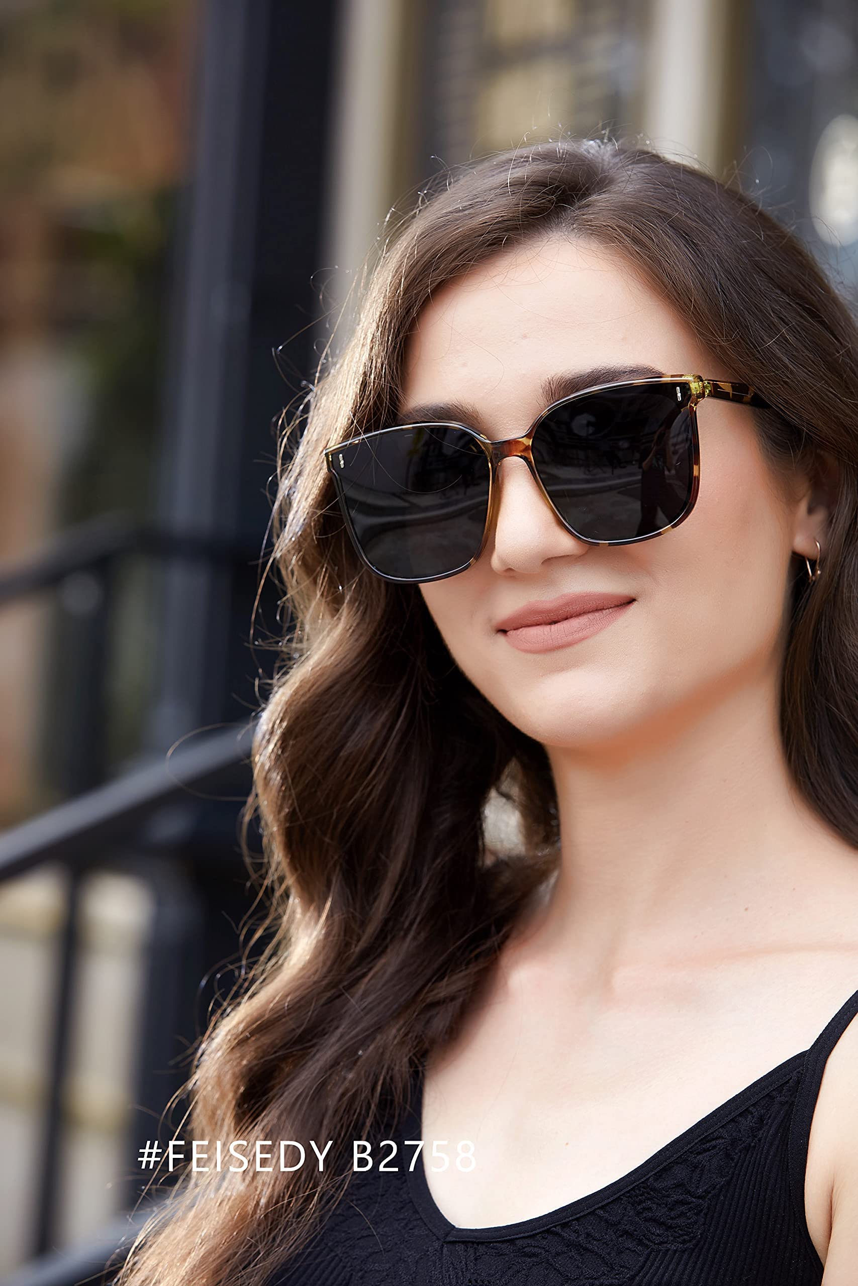 Foto 4 pulgar | Gafas De Sol Feisedy Para Mujer Y Hombre, Sobredimensionadas, Polarizadas, Cuadradas, B275 - Venta Internacional.
