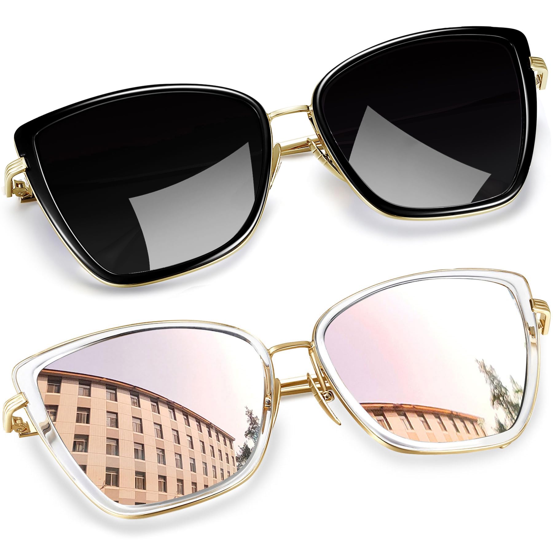Foto 2 pulgar | Gafas De Sol Joopin Becky Cateye Oversized Para Mujer, Color Negro+pin - Venta Internacional.