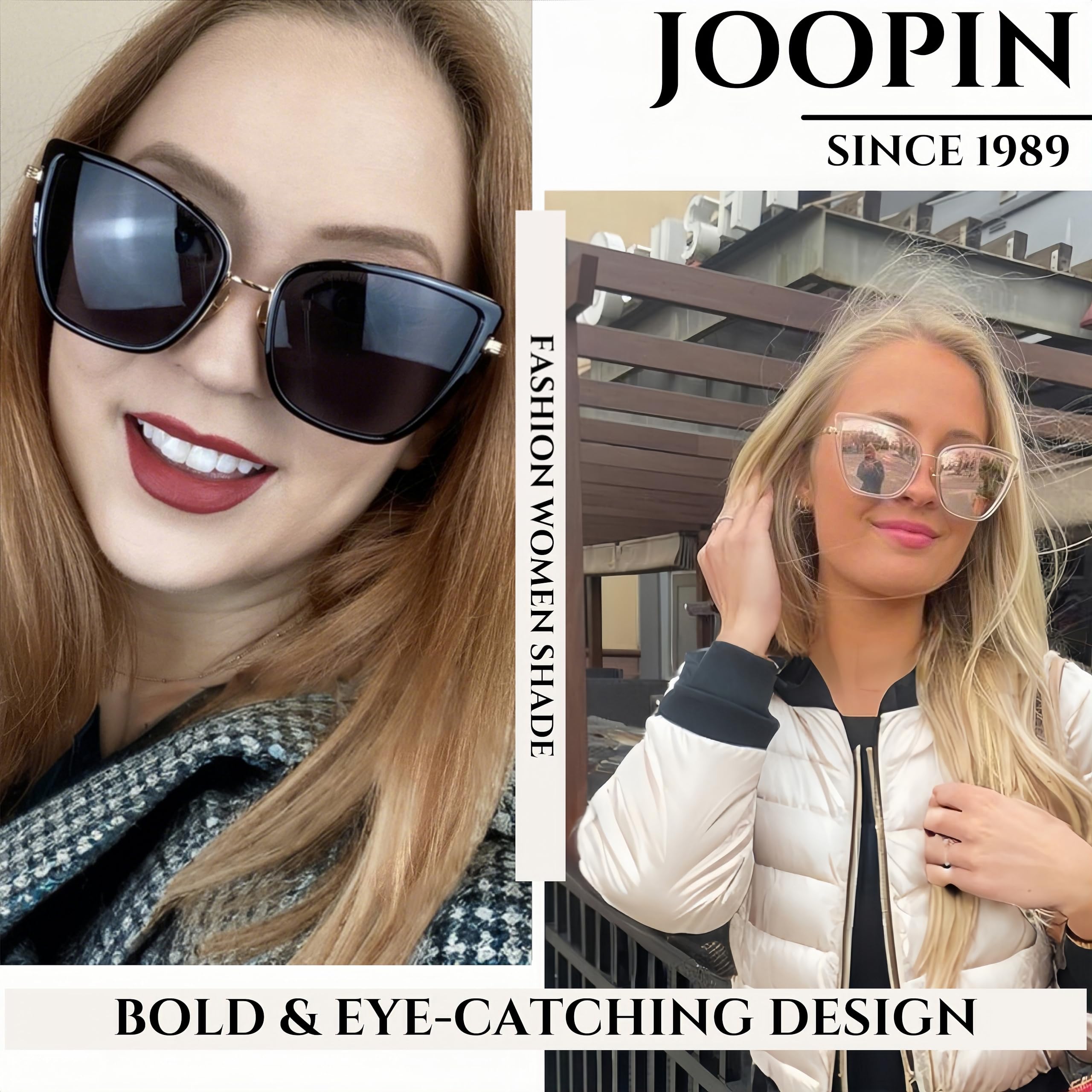 Foto 3 pulgar | Gafas De Sol Joopin Becky Cateye Oversized Para Mujer, Color Negro+pin - Venta Internacional.