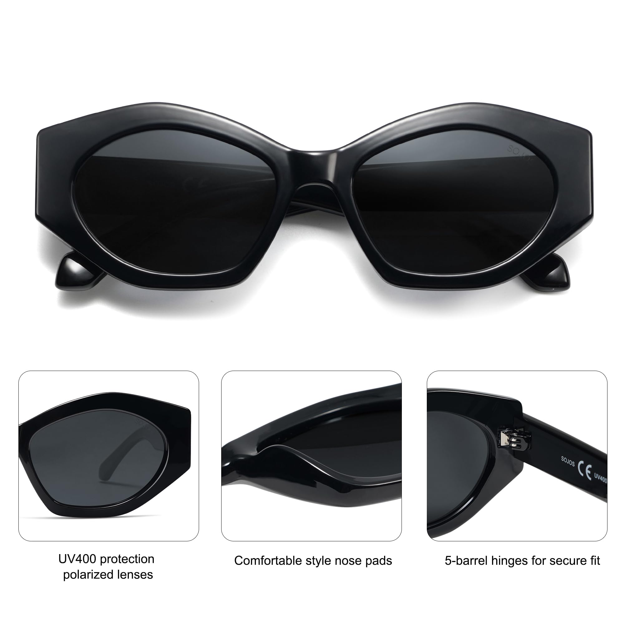 Foto 5 pulgar | Gafas De Sol Sojos Hexagonal Polarized Uv400 Sj2307 Para Hombres/mujeres - Venta Internacional.