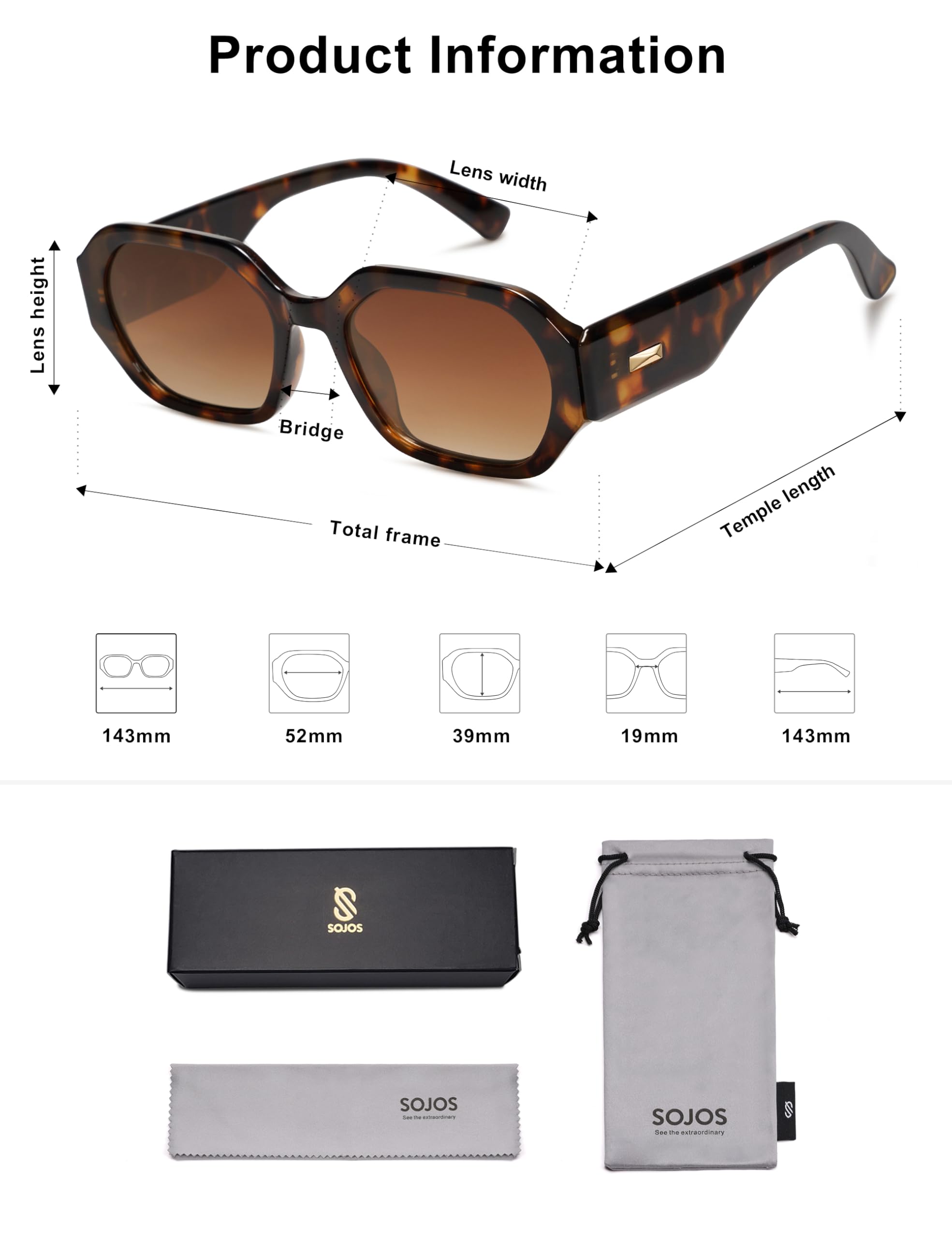 Foto 5 | Gafas De Sol Sojos Sj2232 Polarized Uv400 Para Mujer - Venta Internacional.