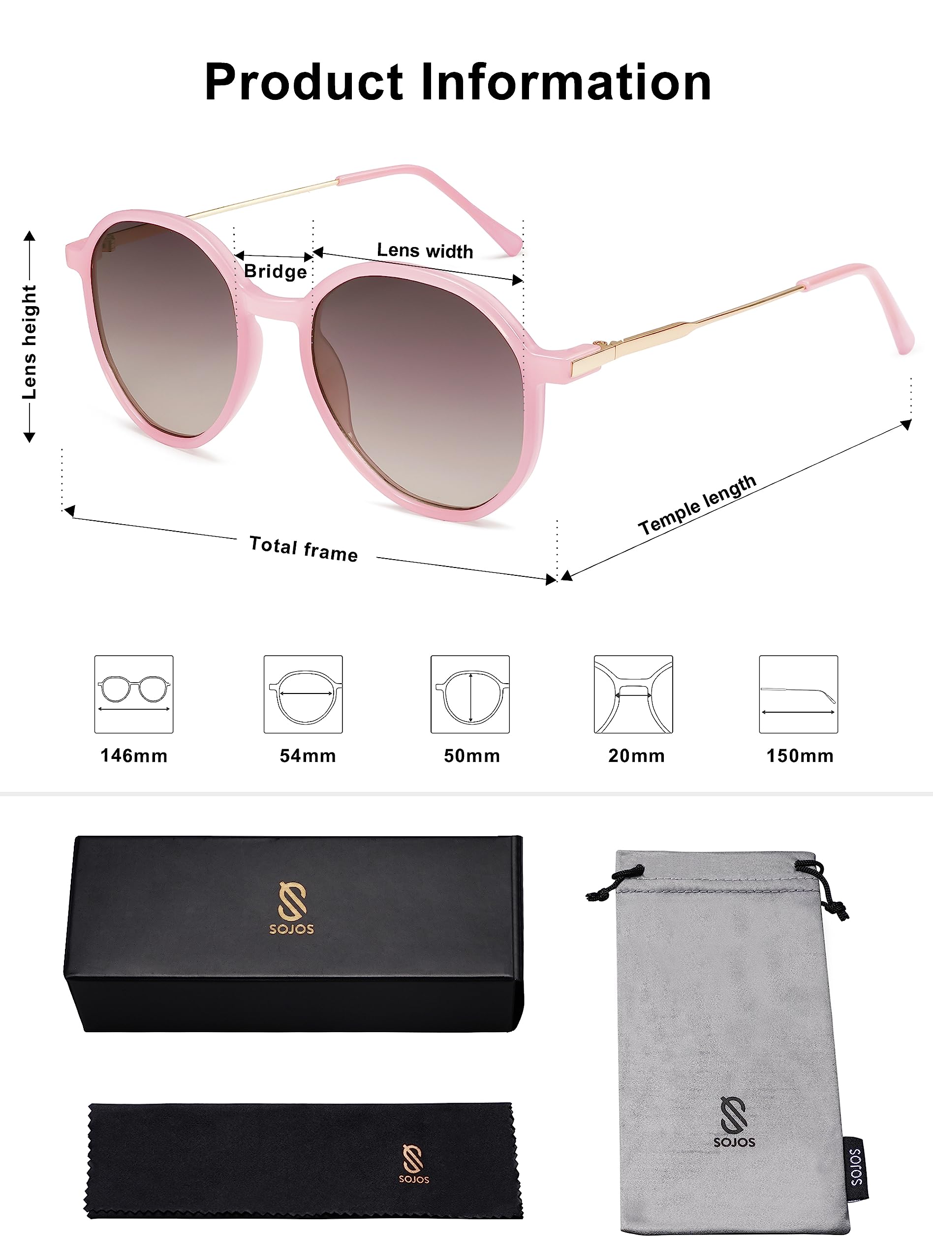 Foto 6 pulgar | Gafas De Sol Sojos Trendy Designer Hexagon Round Sj2181 Para Mujer - Venta Internacional.