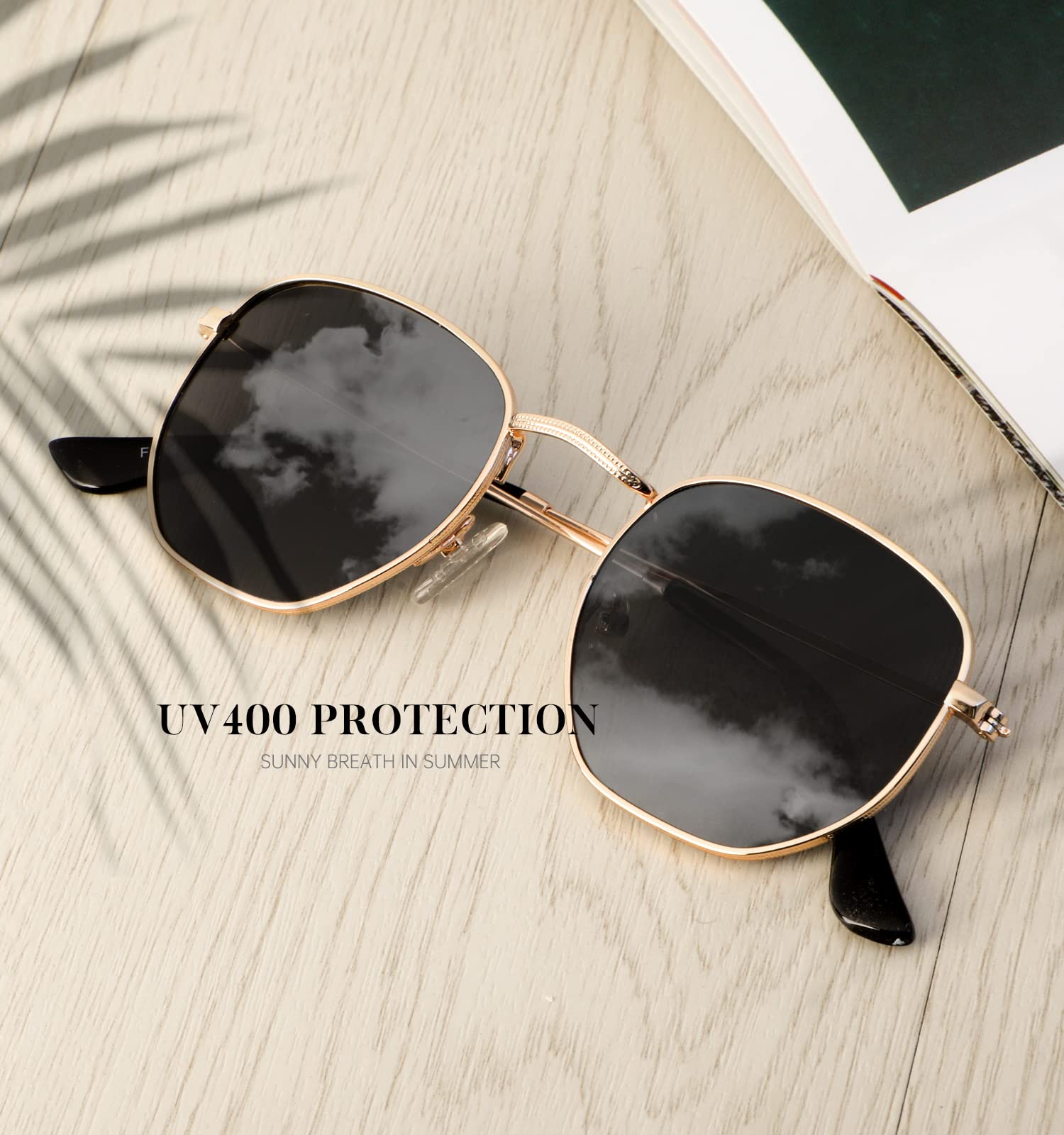 Foto 5 pulgar | Gafas de Sol Kaliyadi Hexagon Polarized Uv400 para Mujeres Y Hombres - Venta Internacional