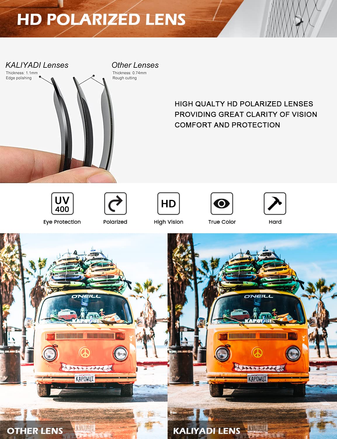 Foto 6 pulgar | Gafas De Sol Kaliyadi Polarizadas Con Protección Uv400 Para Hombre Y Mujer - Venta Internacional.