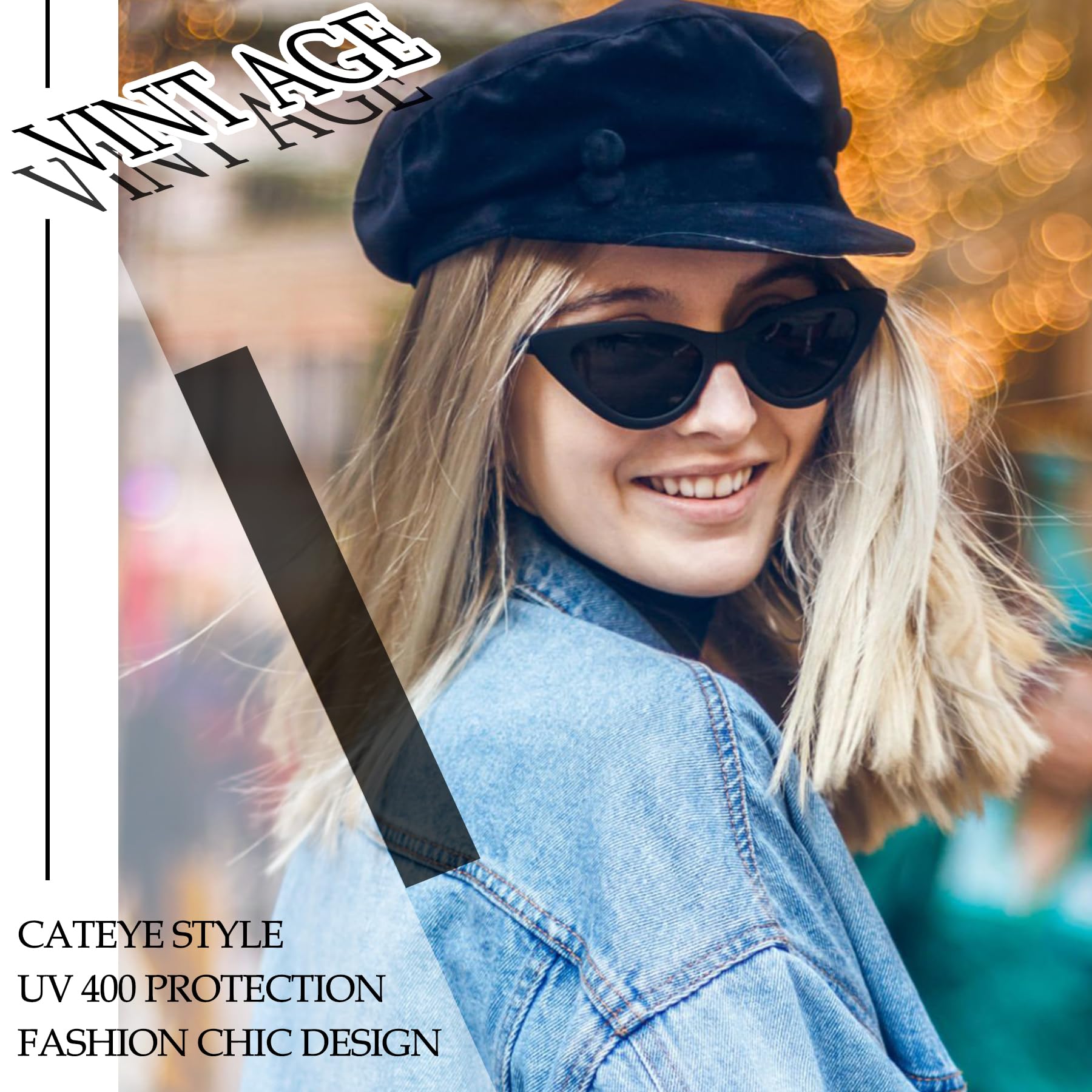 Foto 3 pulgar | Gafas De Sol Joopin Polarized Black Cat Eye Para Mujer Uv400 - Venta Internacional.