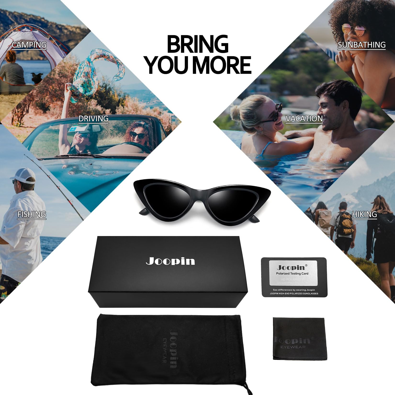 Foto 7 pulgar | Gafas De Sol Joopin Polarized Black Cat Eye Para Mujer Uv400 - Venta Internacional.
