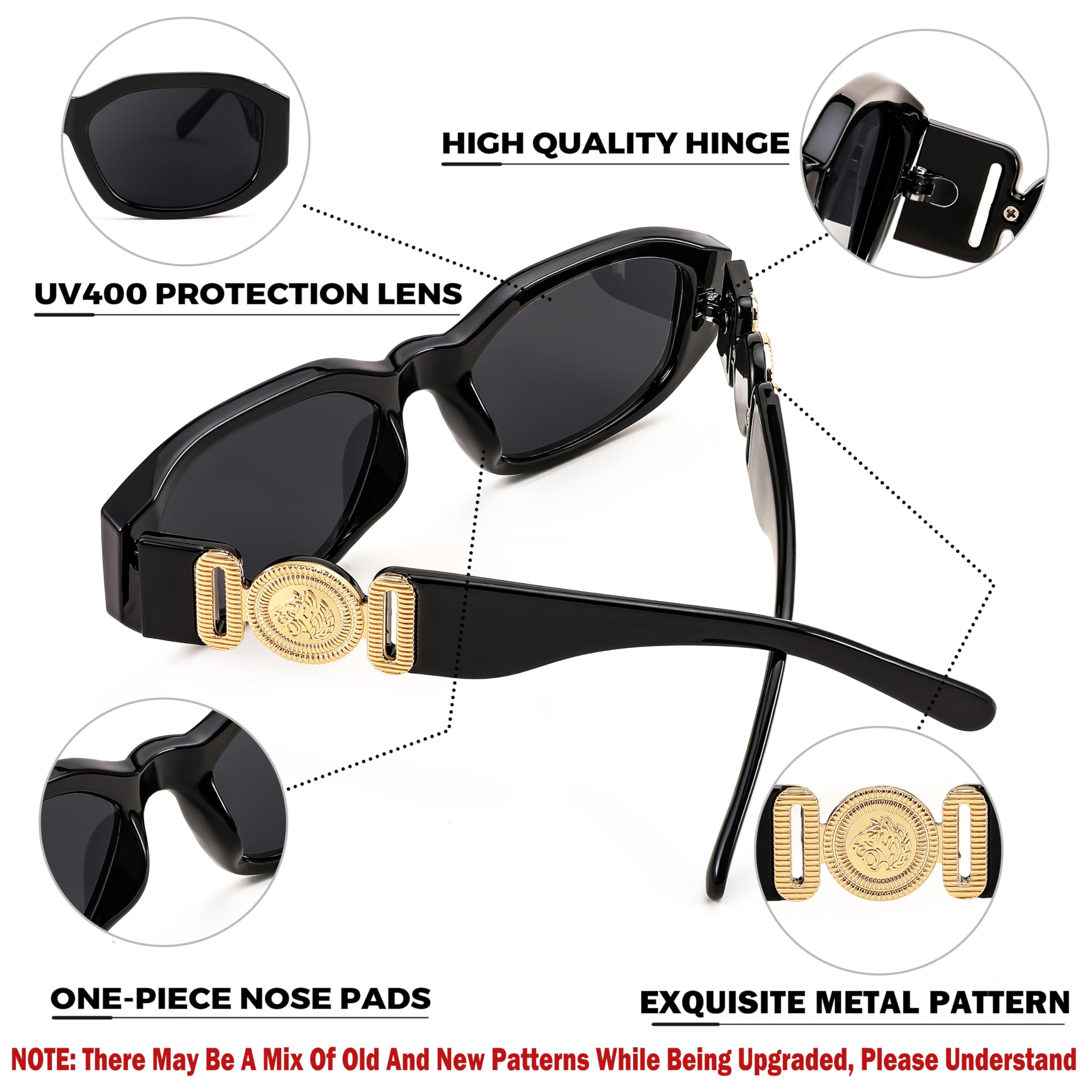 Foto 6 pulgar | Gafas De Sol Feisedy Retro Trendy Rectangulares Vintage Uv400 B2322 - Venta Internacional.