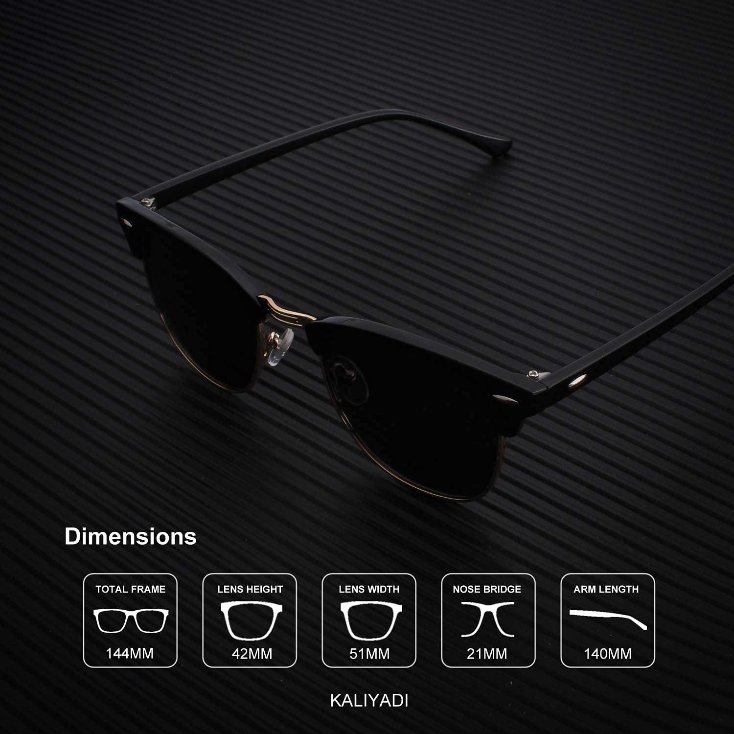Foto 4 pulgar | Gafas de Sol Kaliyadi Polarizadas Semisin Montura Que Bloquean Los Rayos Uv - Venta Internacional