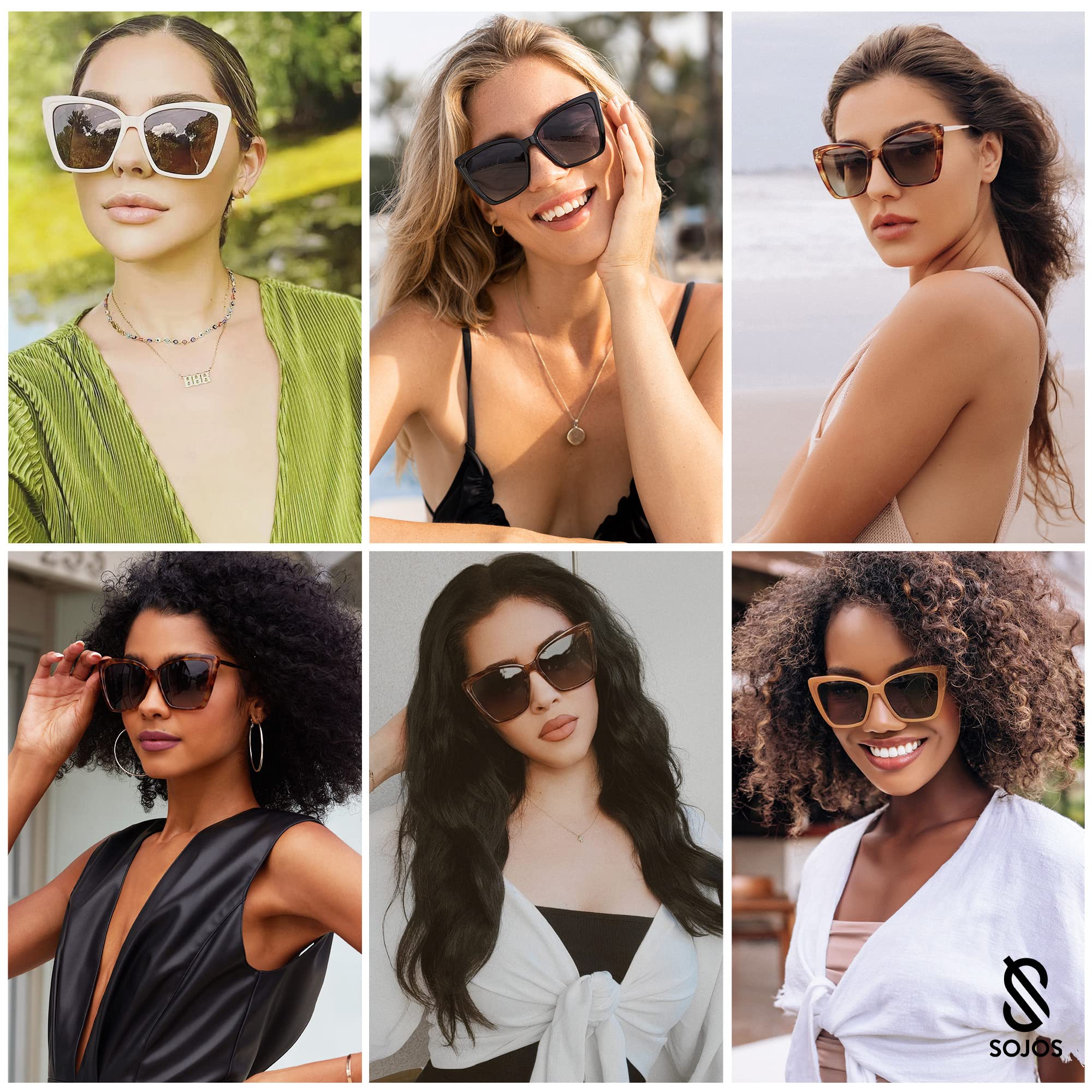 Foto 2 | Gafas De Sol Sojos Sj2206, Modernas, Polarizadas, Con Montura Blanca Para Mujer - Venta Internacional.