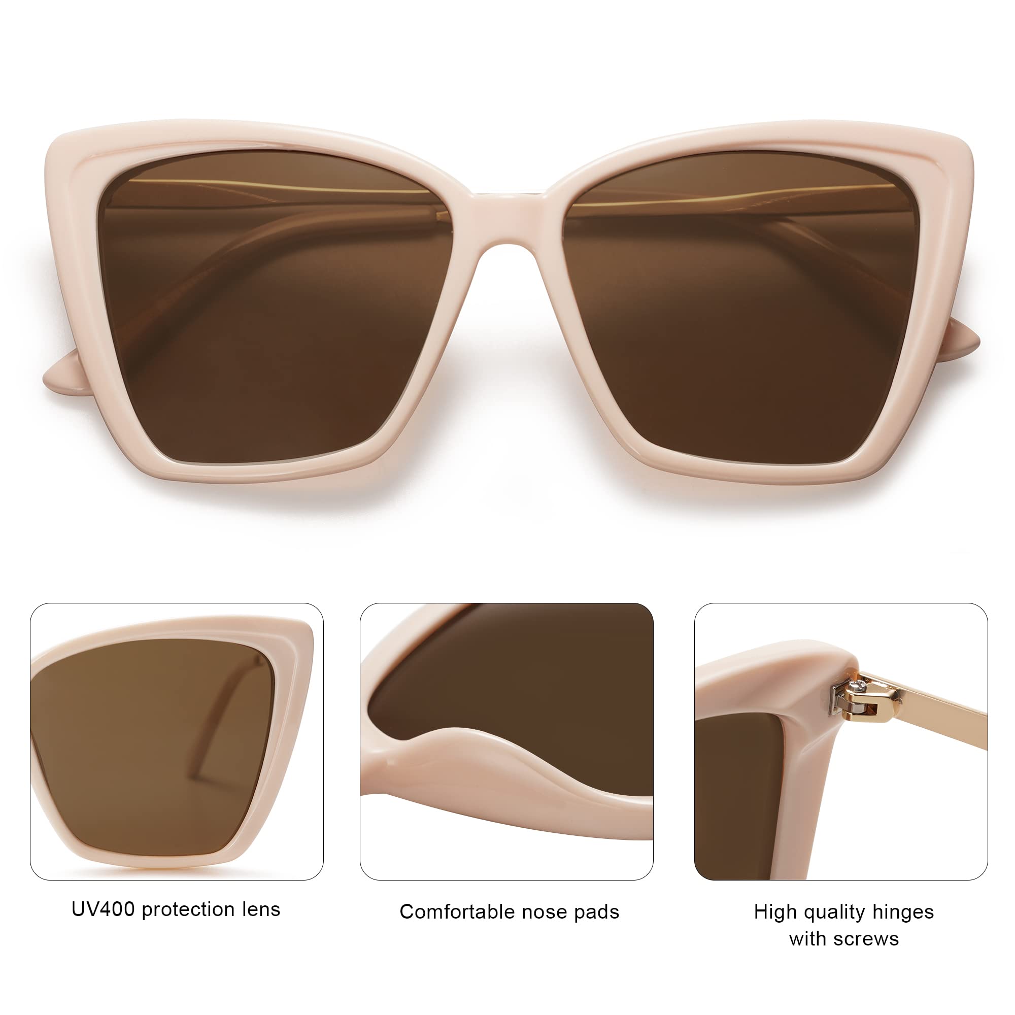 Foto 5 pulgar | Gafas De Sol Sojos Sj2206, Modernas, Polarizadas, Con Montura Blanca Para Mujer - Venta Internacional.