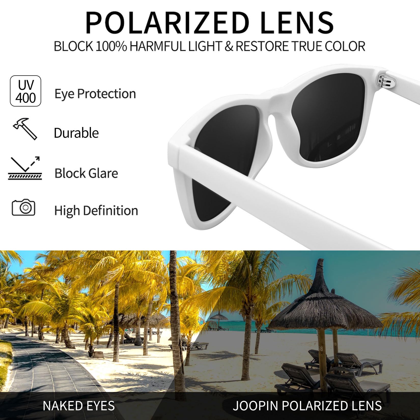 Foto 4 | Gafas De Sol Joopin Trendy Square Oversized Polarized Uv400 - Venta Internacional.