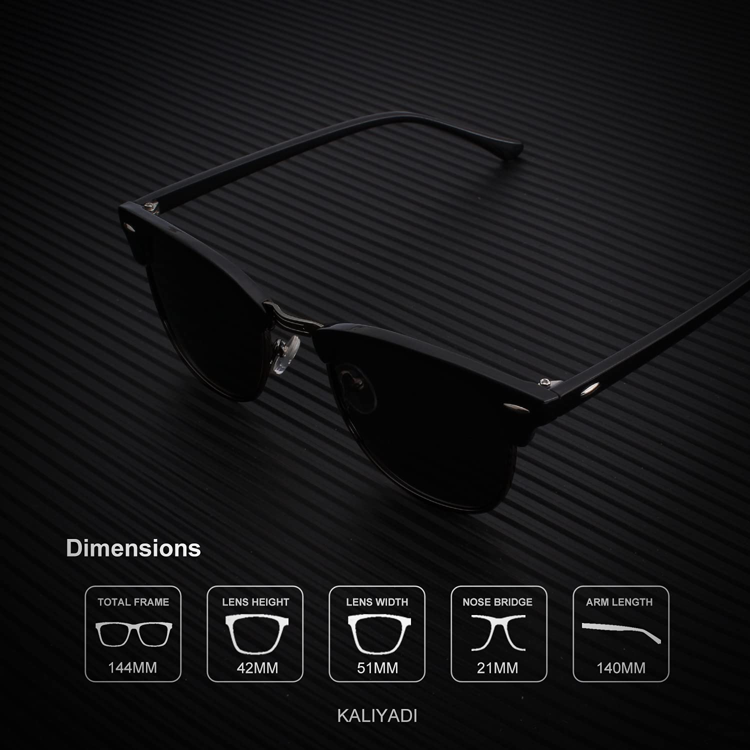 Foto 6 pulgar | Gafas de Sol Kaliyadi Polarizadas Semisin Montura Que Bloquean Los Rayos Uv - Venta Internacional