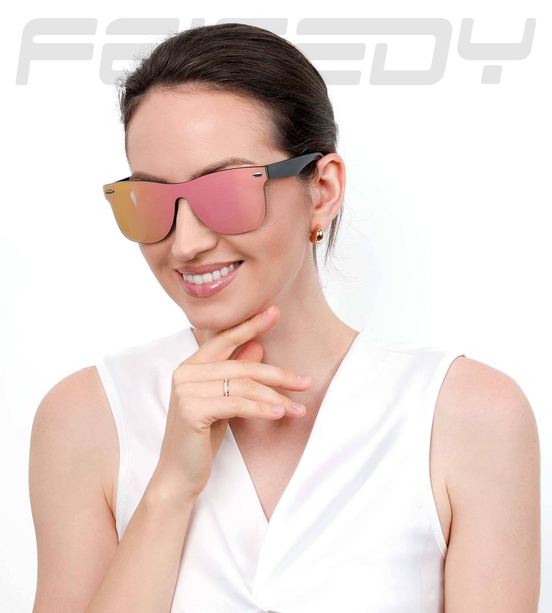 Foto 5 pulgar | Gafas De Sol Feisedy Rimless Mirrored Uv400 B4114 Para Mujeres Y Hombres - Venta Internacional.