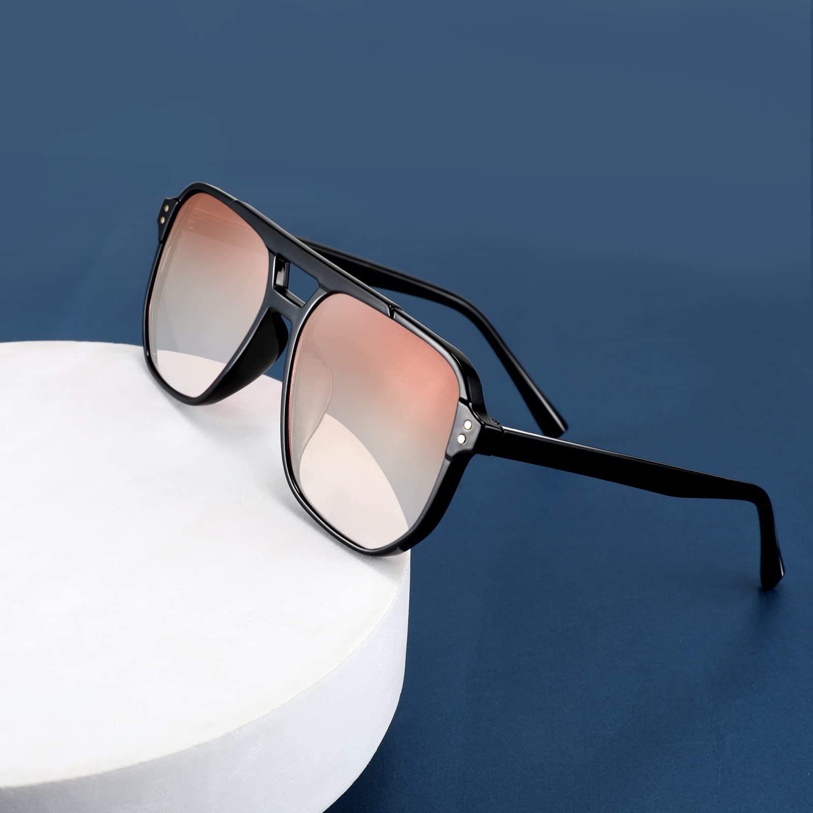 Foto 8 pulgar | Gafas De Sol Feisedy Retro Square Aviator 70s Uv400 B2835 - Venta Internacional.