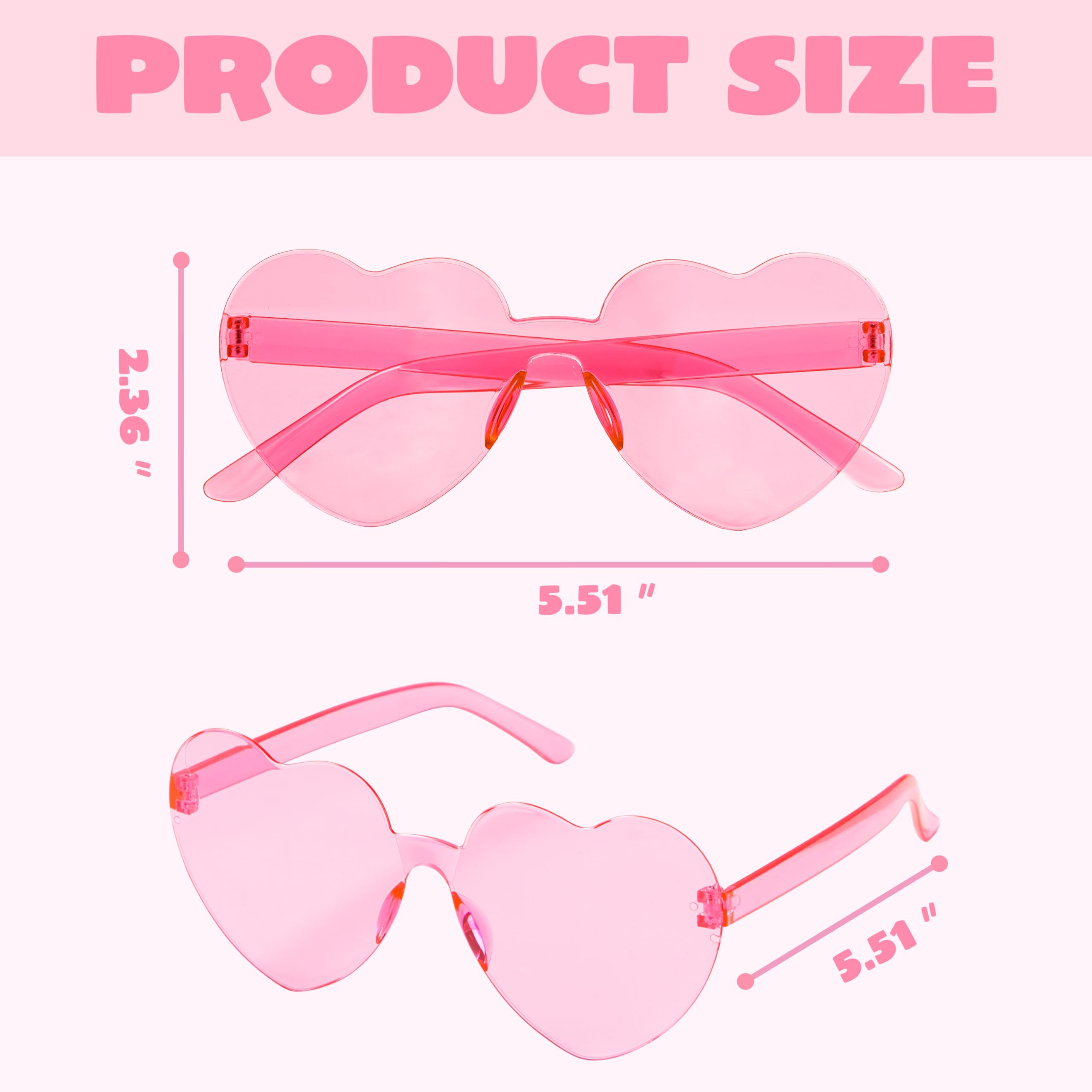 Foto 5 pulgar | Gafas De Sol Joyin Gafas Sin Montura En Forma De Corazón Para El Día De San Valentín - Venta Internacional.