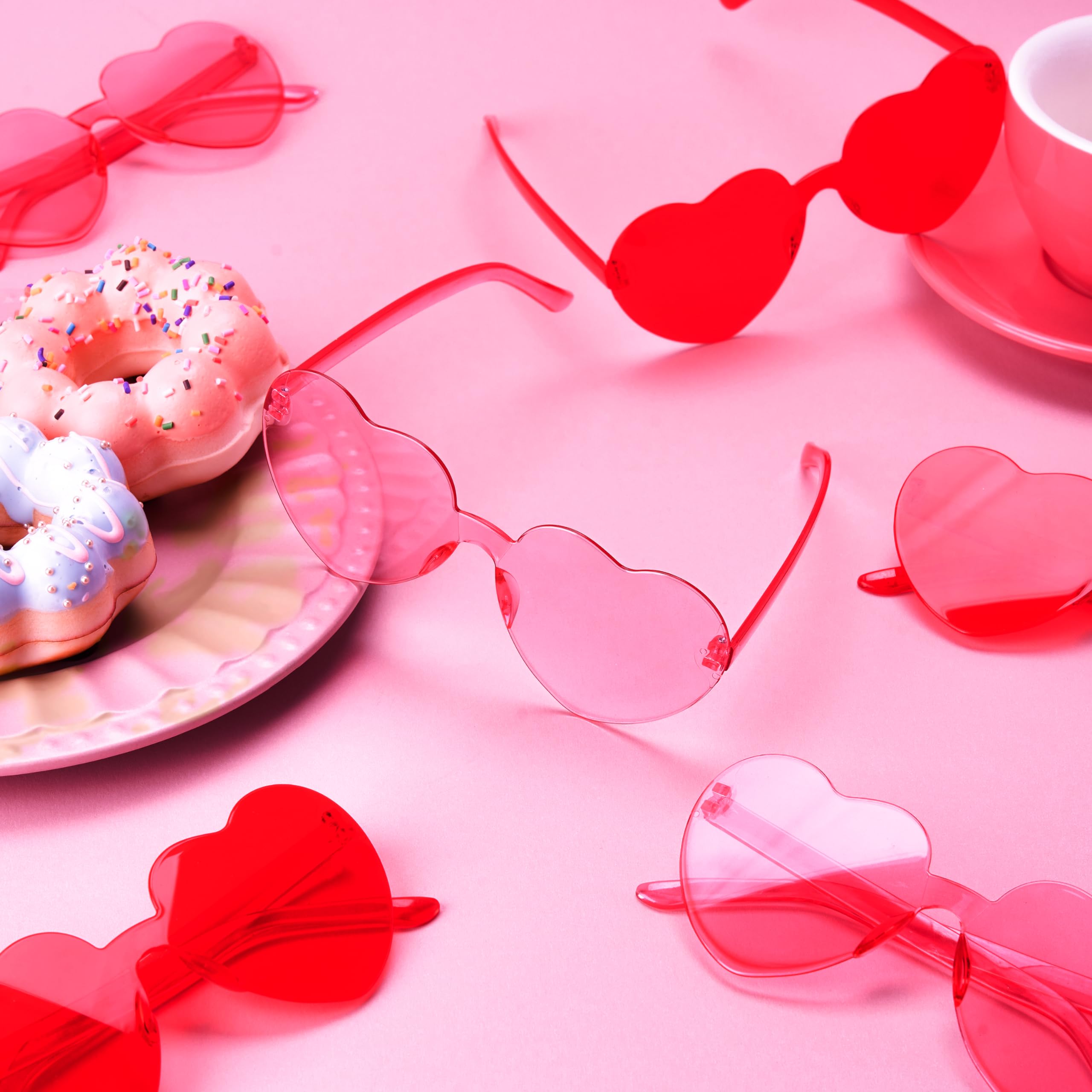 Foto 6 | Gafas De Sol Joyin Gafas Sin Montura En Forma De Corazón Para El Día De San Valentín - Venta Internacional.
