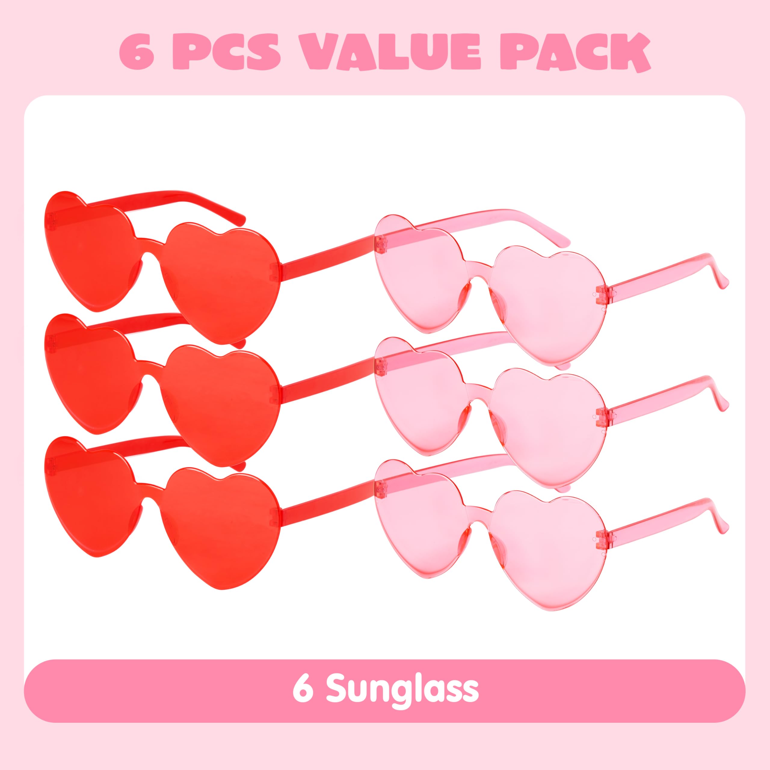Foto 8 pulgar | Gafas De Sol Joyin Gafas Sin Montura En Forma De Corazón Para El Día De San Valentín - Venta Internacional.
