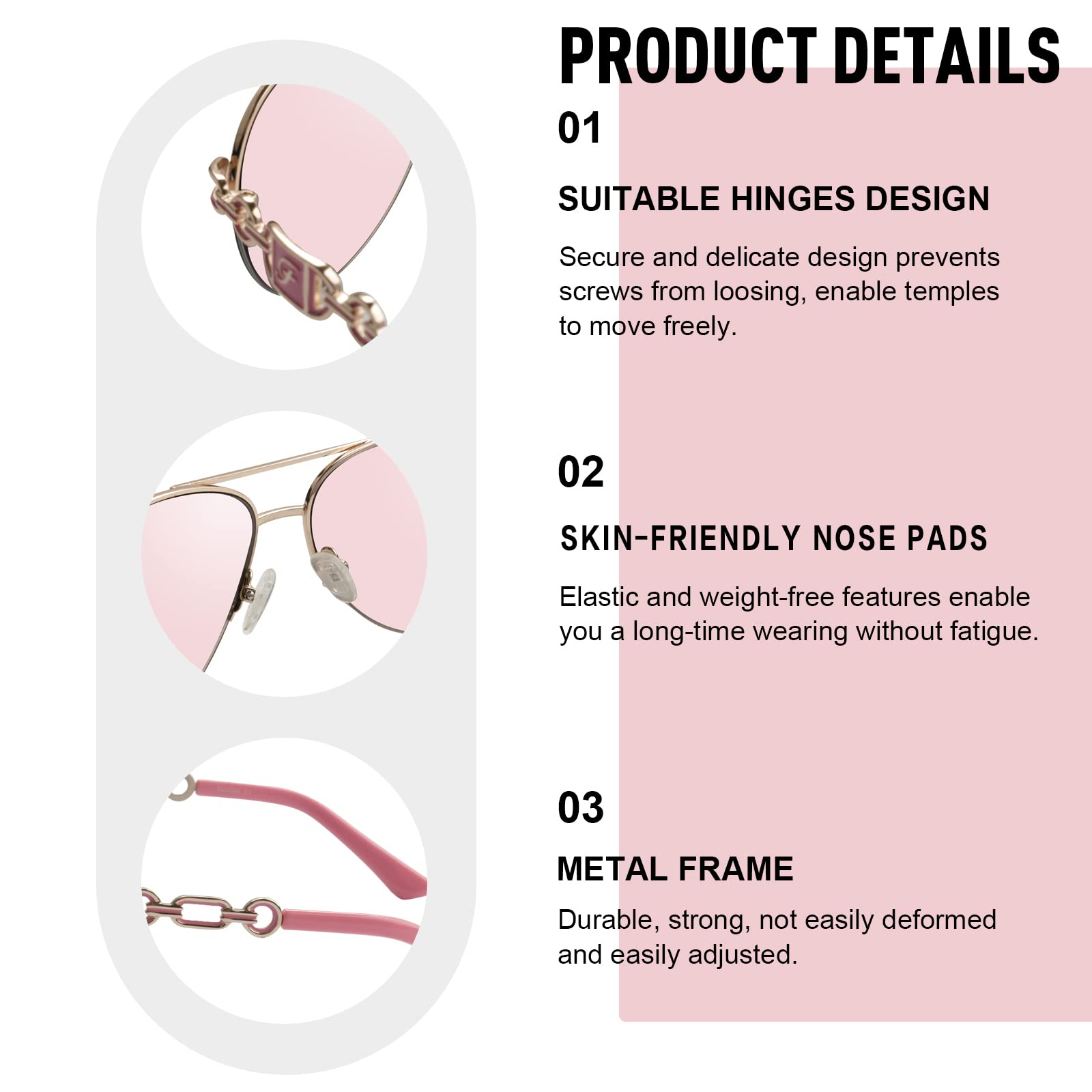 Foto 4 pulgar | Gafas De Sol Fonhcoo Aviator Pink Espejed Lens Uv400 Para Mujer - Venta Internacional.