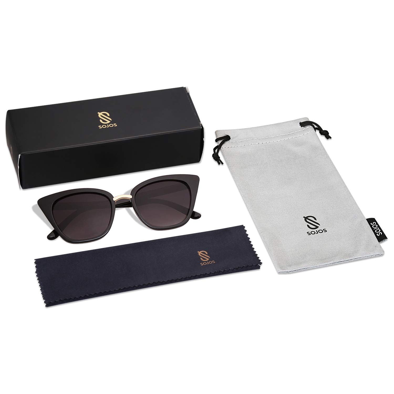 Foto 7 pulgar | Gafas De Sol Sojos Cat Eye Sj2052 Fashion Uv400 Negro/gris - Venta Internacional.