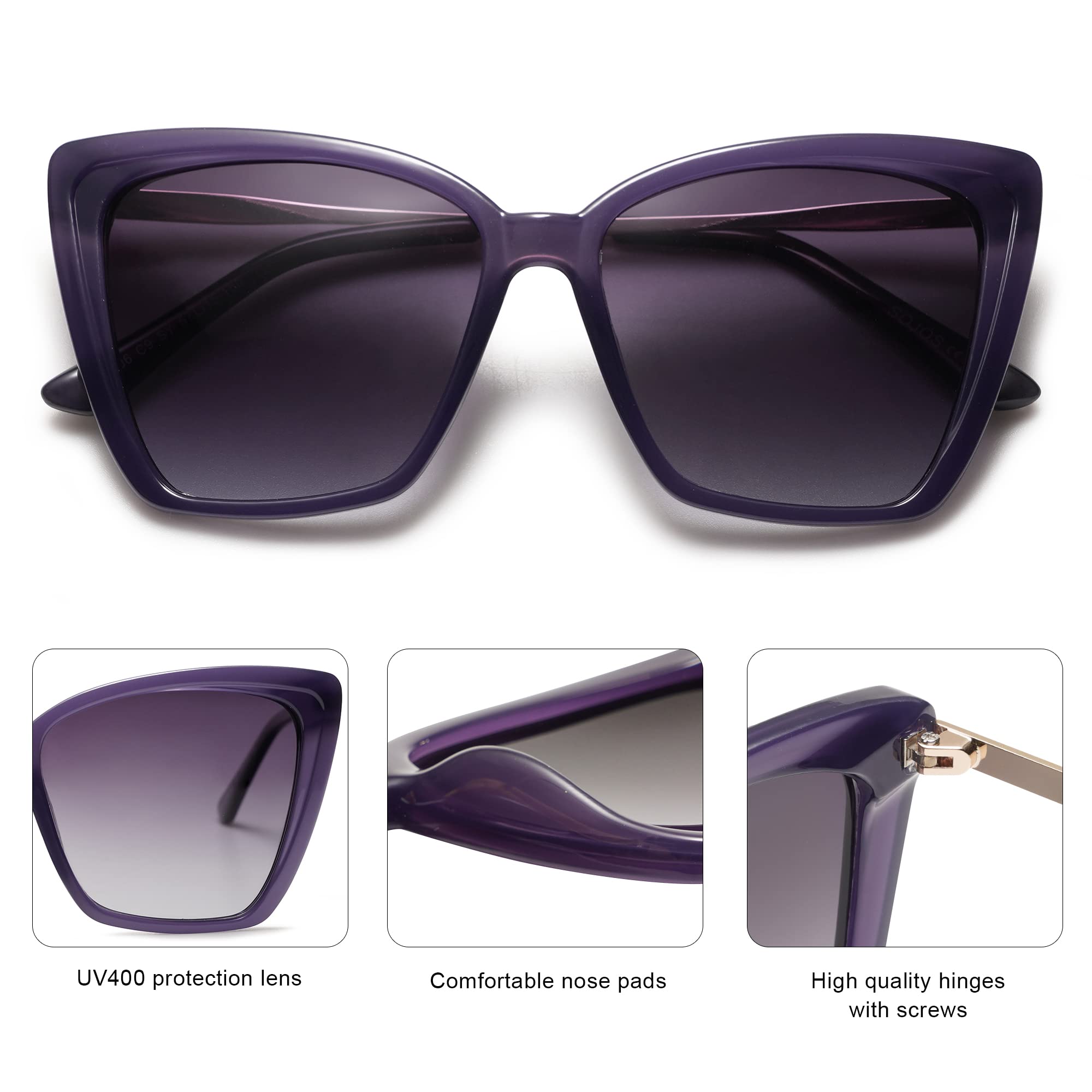 Foto 5 pulgar | Gafas De Sol Sojos Sj2206, Modernas, Polarizadas, Para Mujer, Montura Morada - Venta Internacional.