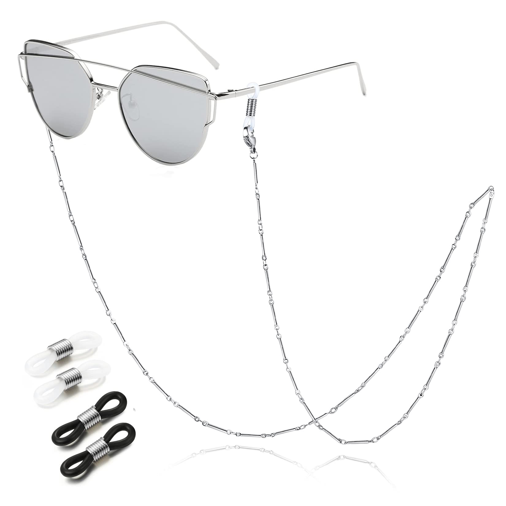 Foto 2 pulgar | Cadena Para Gafas Sam & Lori Para Mujer, Collar Plateado - Venta Internacional.