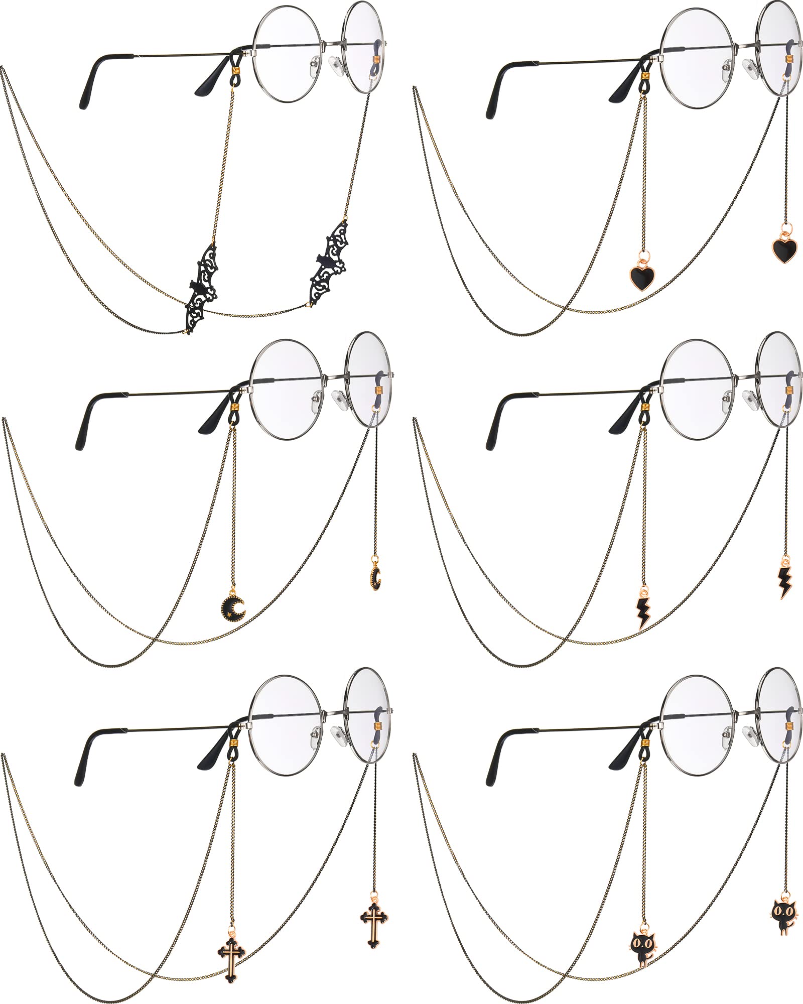 Foto 2 pulgar | Cadena de Gafas Flutesan Estilo Gótico 6 Piezas - Venta Internacional