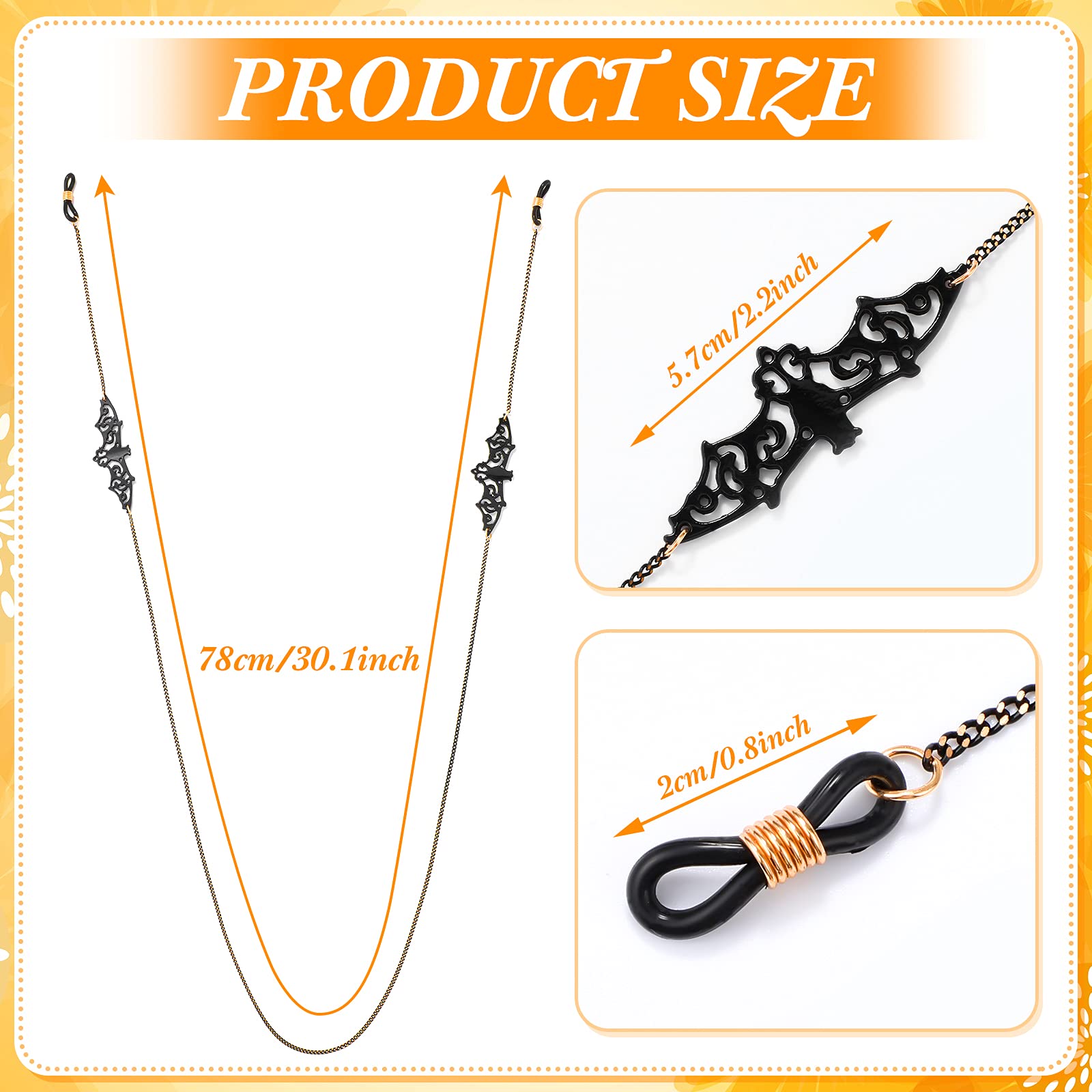 Foto 3 pulgar | Cadena de Gafas Flutesan Estilo Gótico 6 Piezas - Venta Internacional