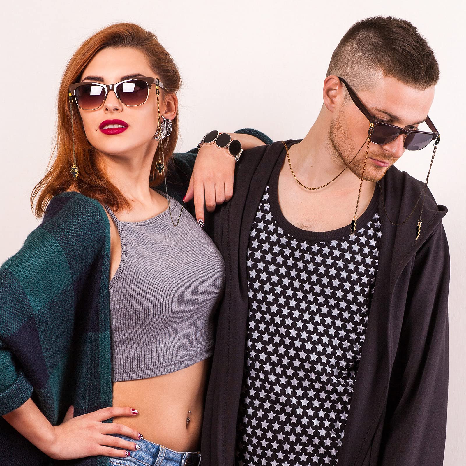 Foto 5 pulgar | Cadena de Gafas Flutesan Estilo Gótico 6 Piezas - Venta Internacional