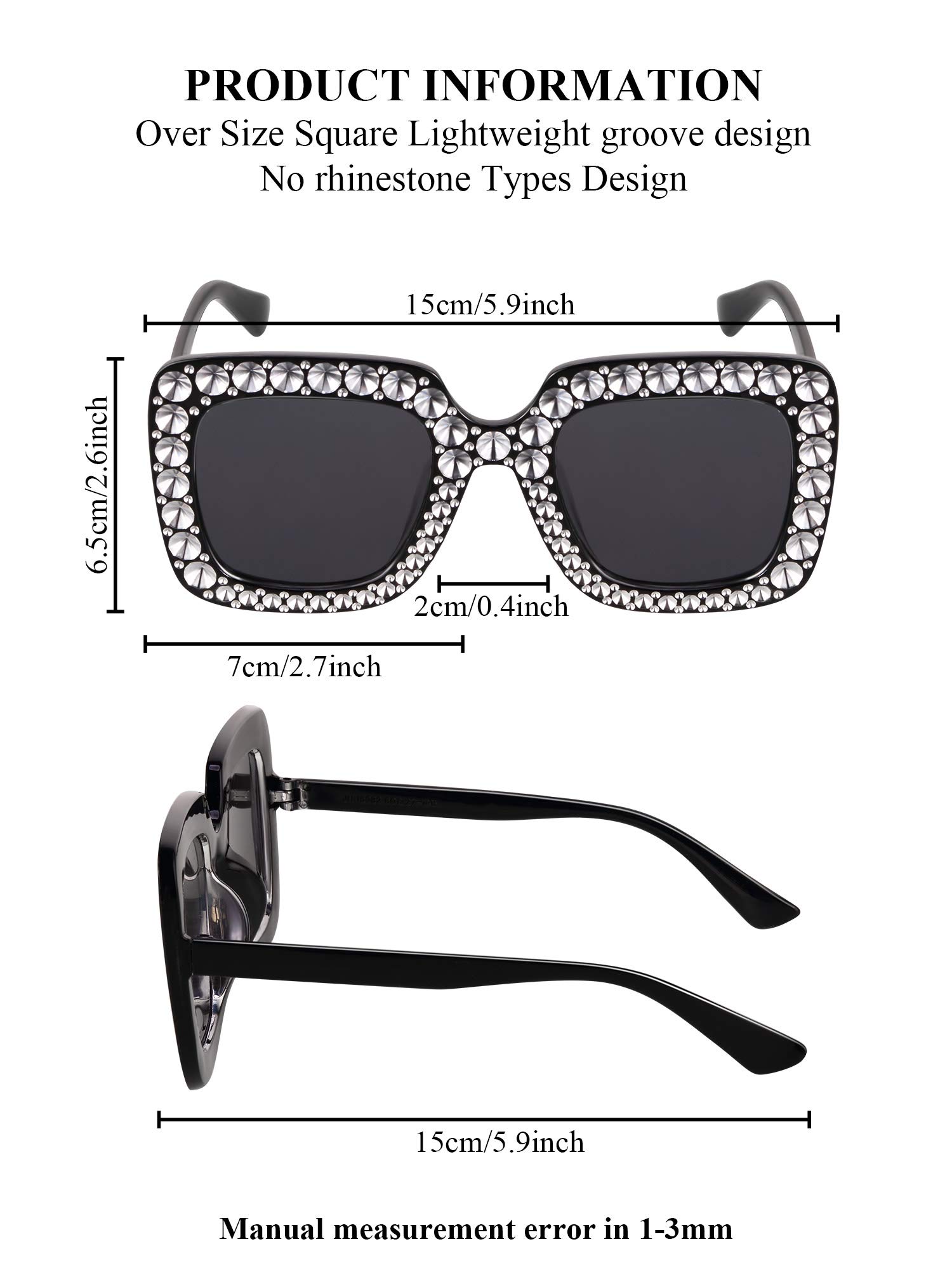 Foto 4 pulgar | Gafas De Sol Frienda Para Mujer, Grandes, Cuadradas, Retro, Negras - Venta Internacional.