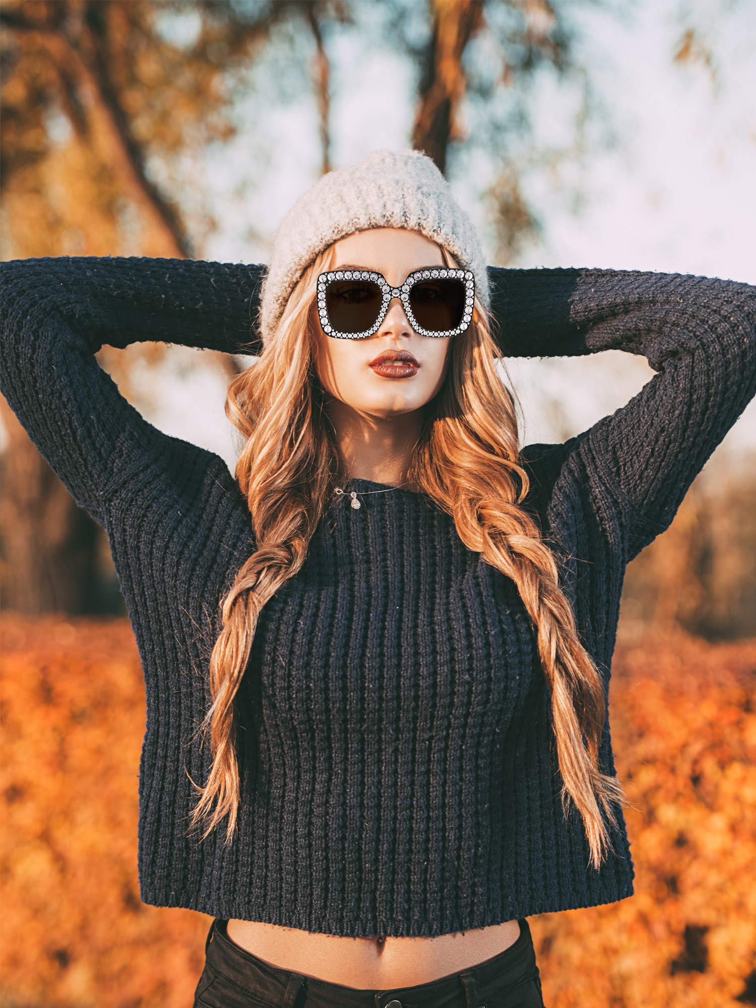 Foto 5 pulgar | Gafas De Sol Frienda Para Mujer, Grandes, Cuadradas, Retro, Negras - Venta Internacional.