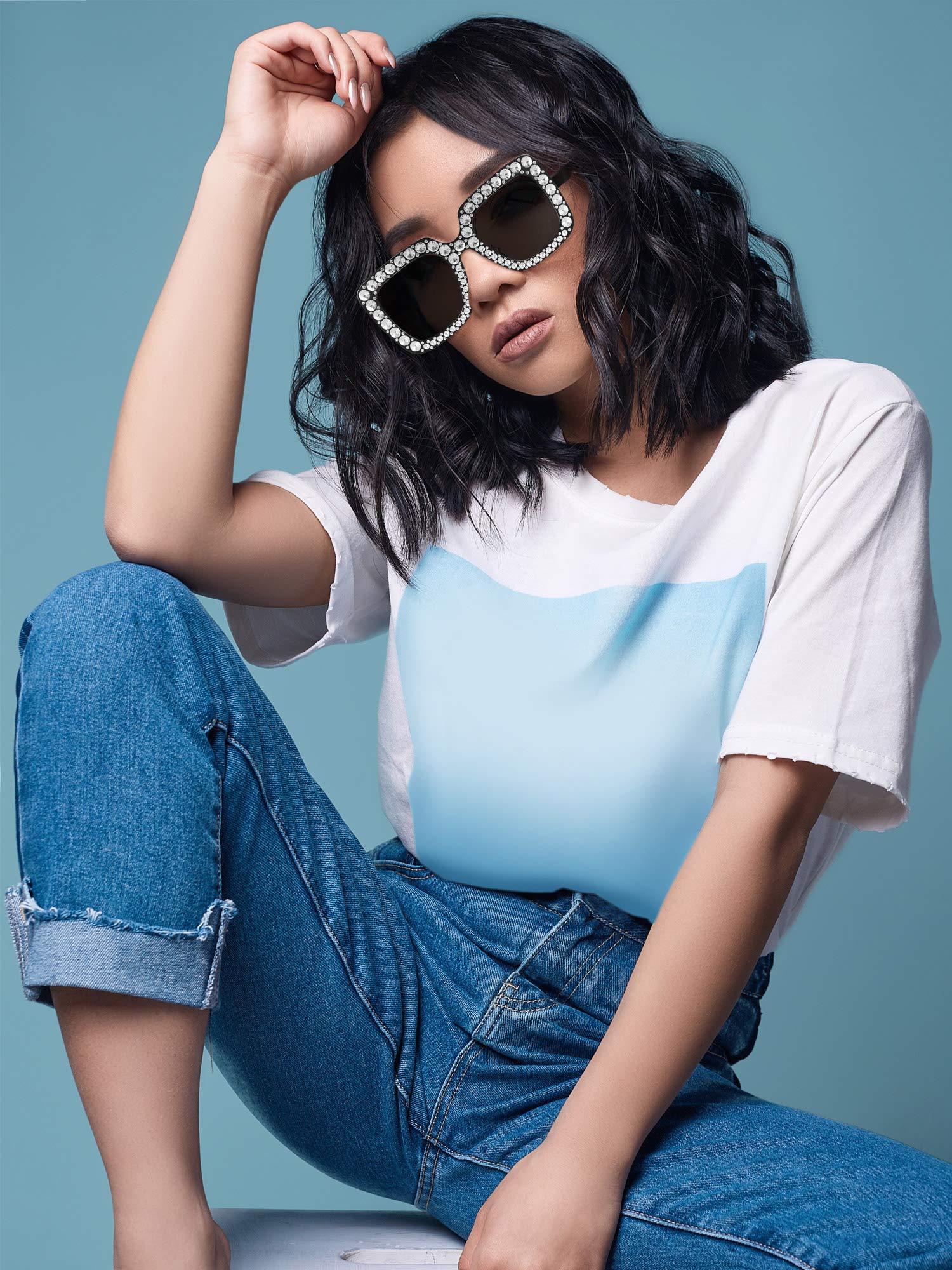 Foto 6 pulgar | Gafas De Sol Frienda Para Mujer, Grandes, Cuadradas, Retro, Negras - Venta Internacional.