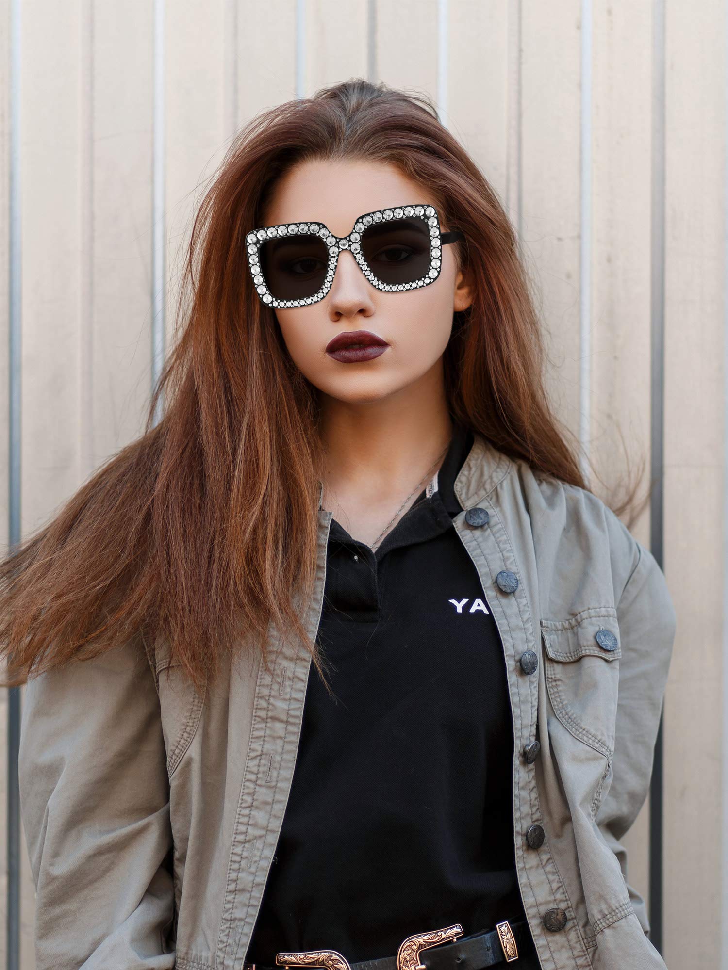 Foto 7 pulgar | Gafas De Sol Frienda Para Mujer, Grandes, Cuadradas, Retro, Negras - Venta Internacional.
