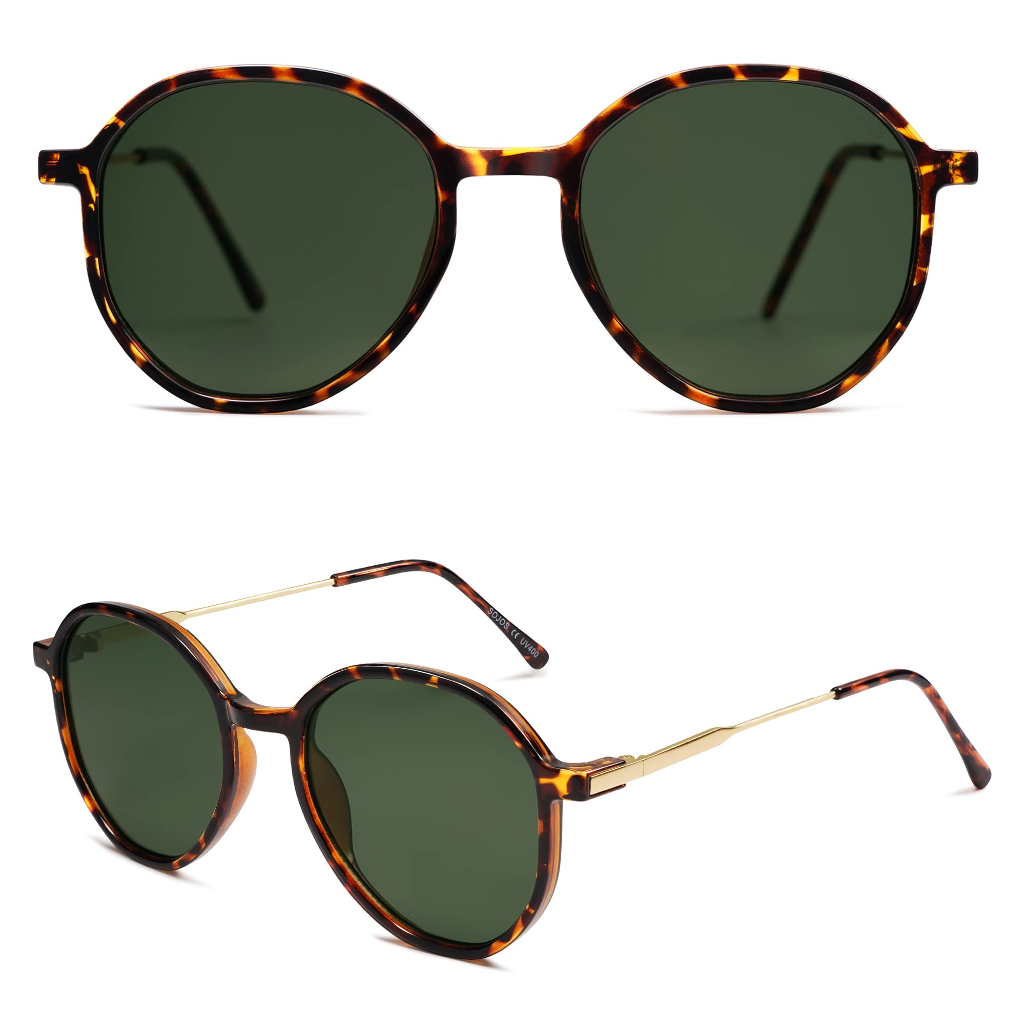 Foto 4 pulgar | Gafas De Sol Sojos Sj2181 Hexagonales Redondas Para Mujer Con Montura En Forma De Tortuga - Venta Internacional.
