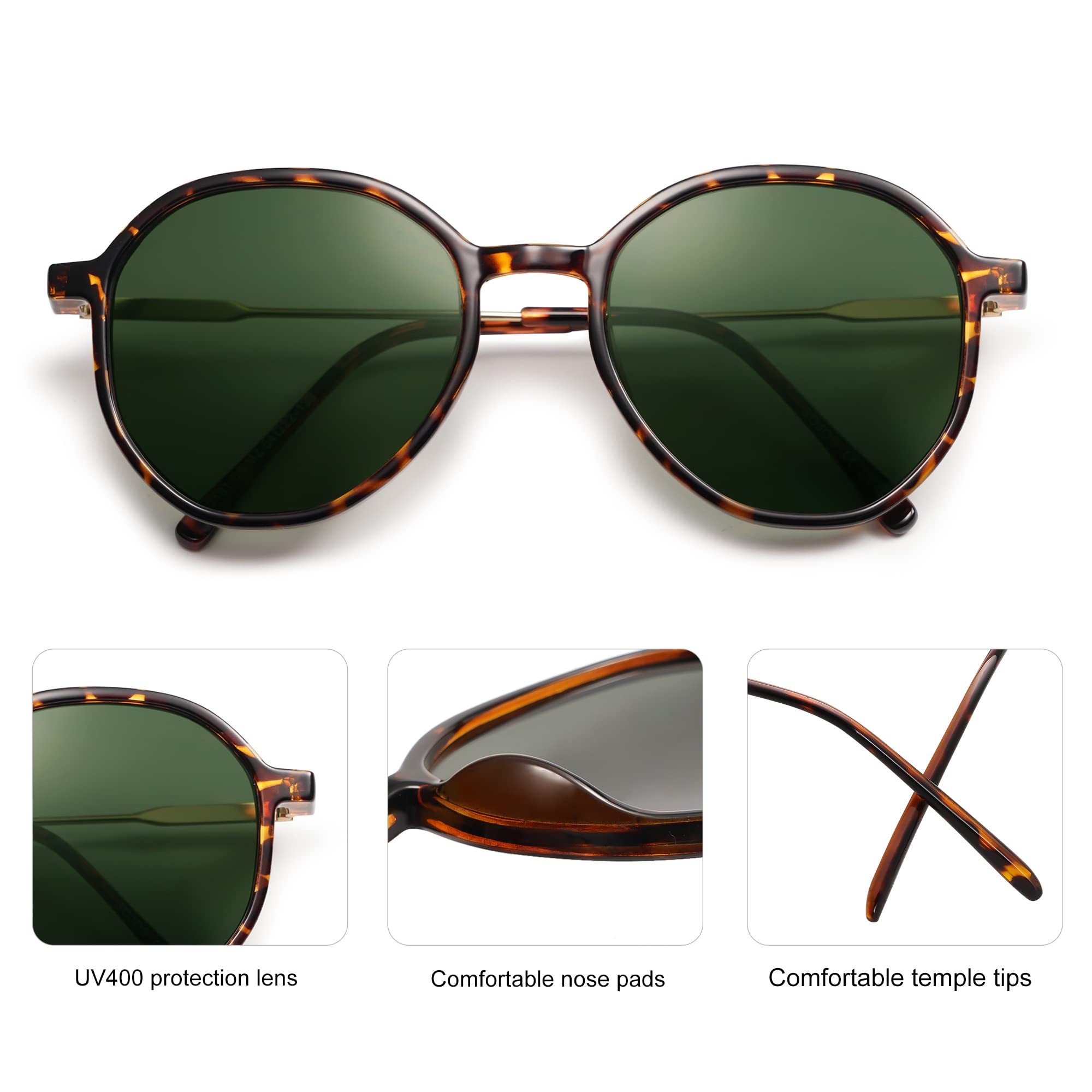 Foto 5 pulgar | Gafas De Sol Sojos Sj2181 Hexagonales Redondas Para Mujer Con Montura En Forma De Tortuga - Venta Internacional.