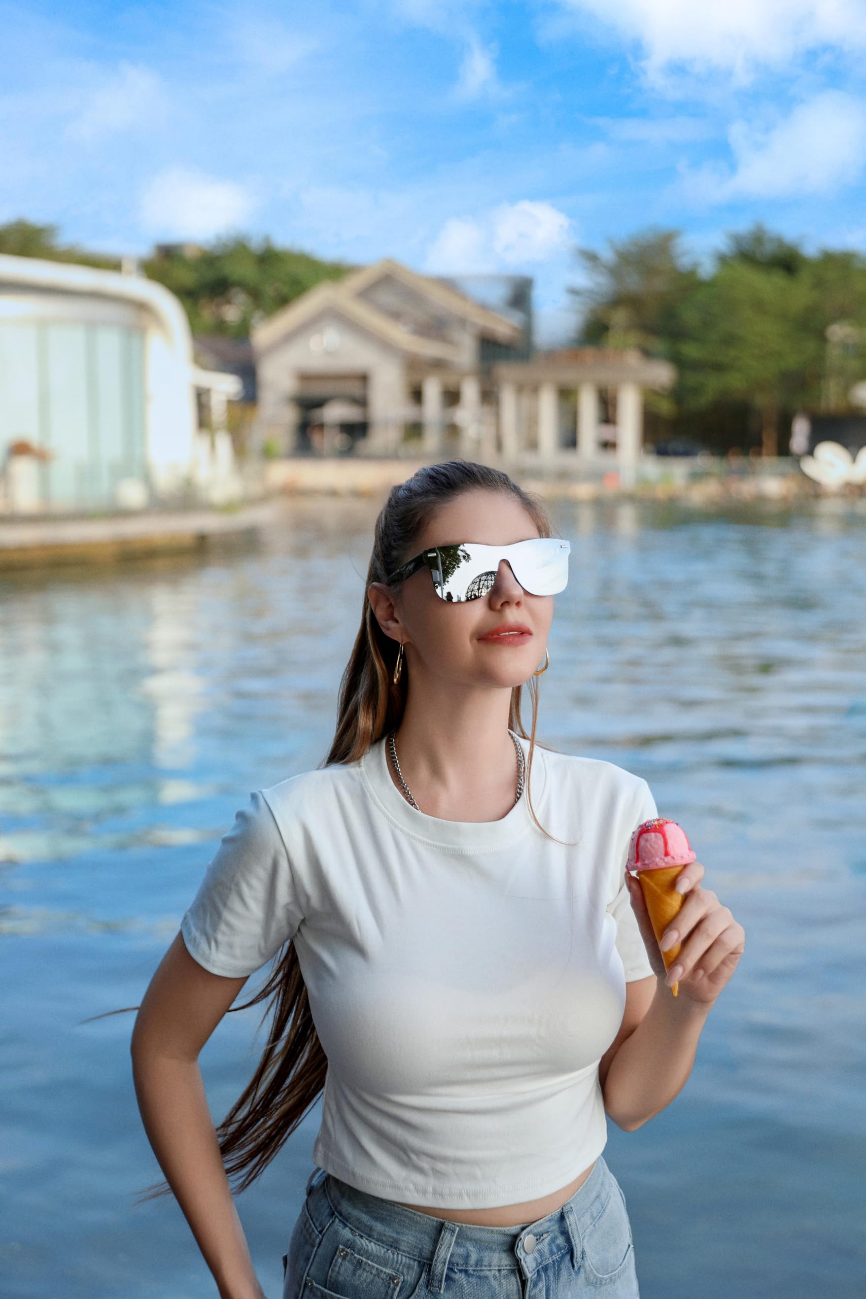 Foto 2 | Gafas De Sol Feisedy Con Lente Espejada Sin Montura Uv400 B4114 Para Adultos - Venta Internacional.