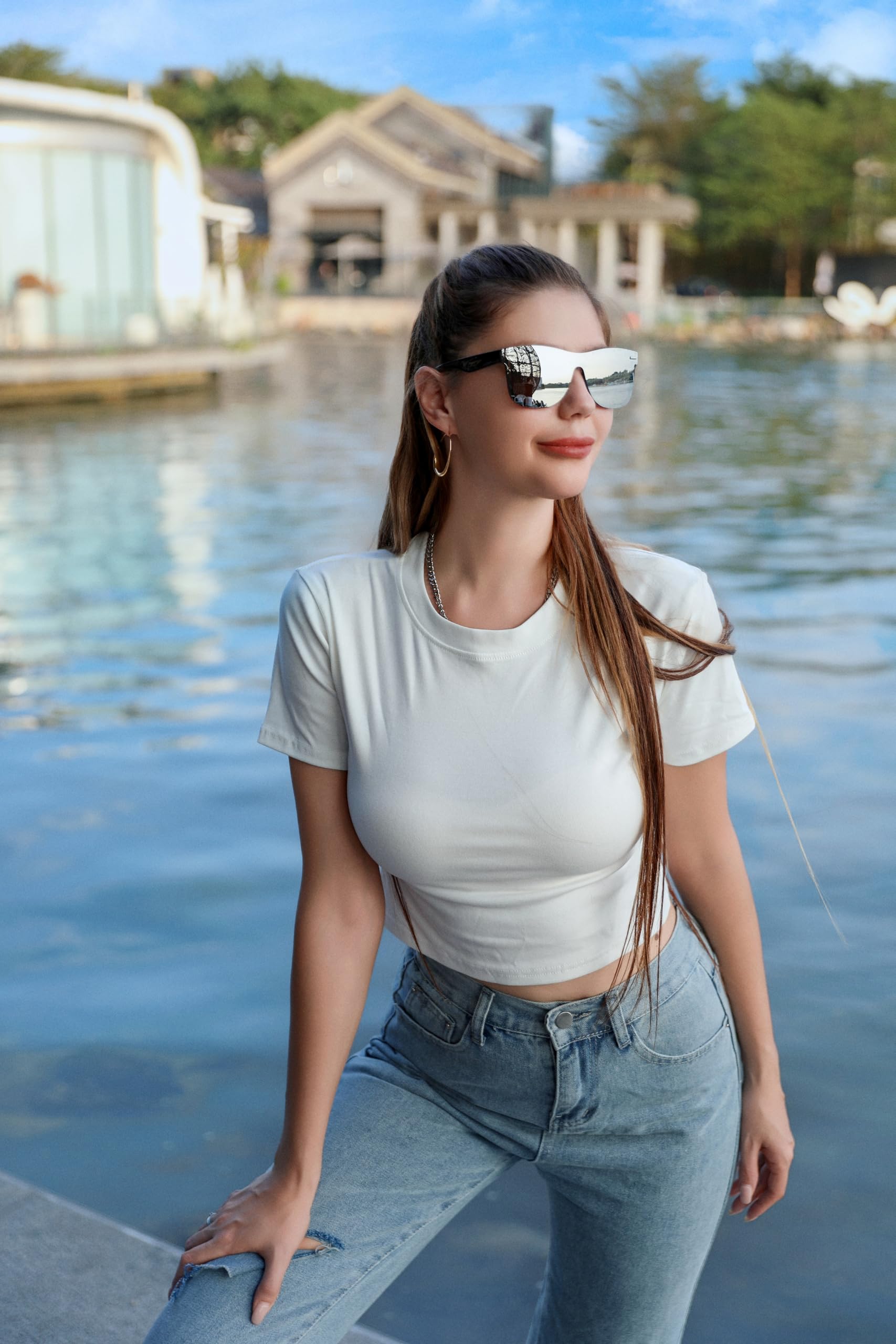 Foto 4 pulgar | Gafas De Sol Feisedy Con Lente Espejada Sin Montura Uv400 B4114 Para Adultos - Venta Internacional.