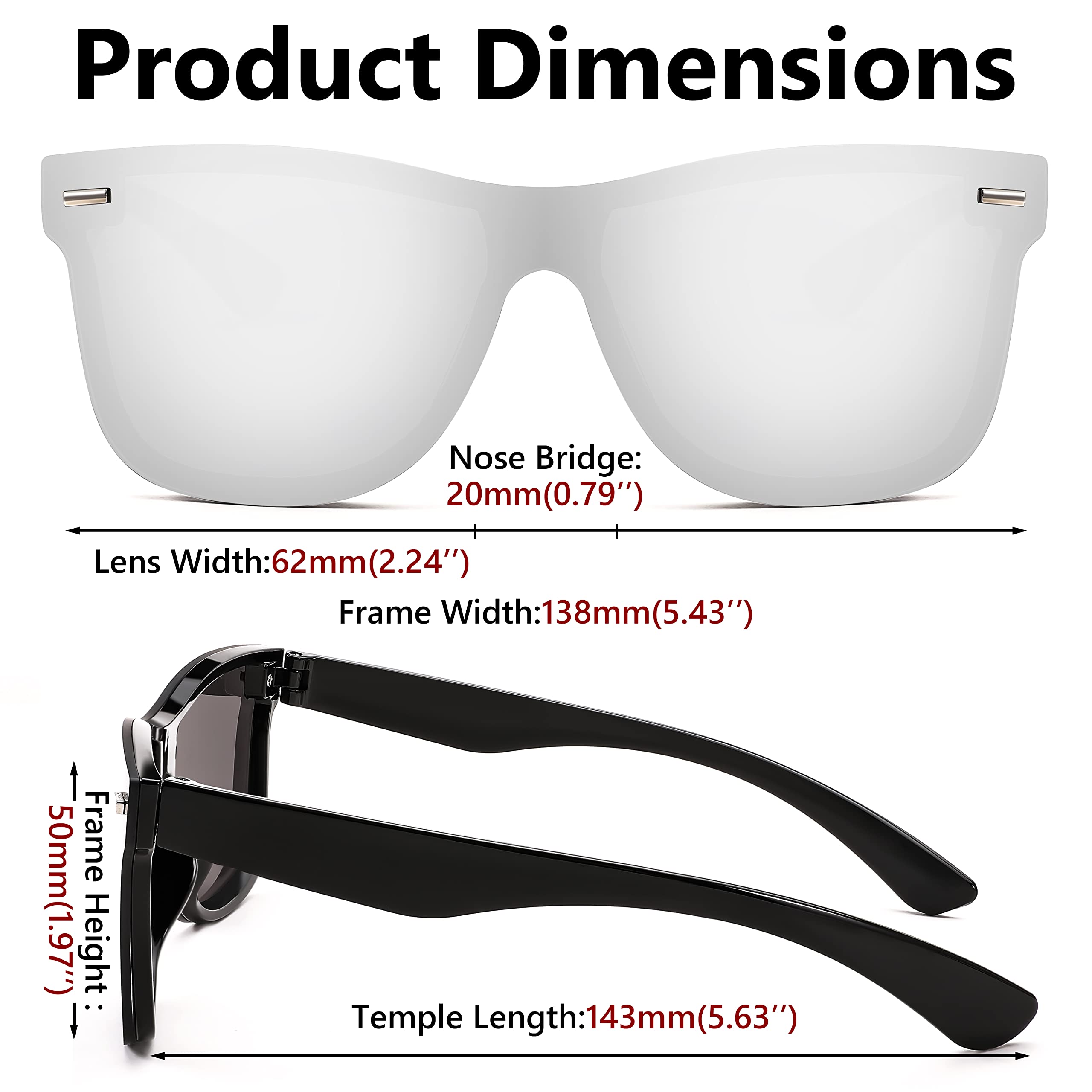 Foto 7 | Gafas De Sol Feisedy Con Lente Espejada Sin Montura Uv400 B4114 Para Adultos - Venta Internacional.