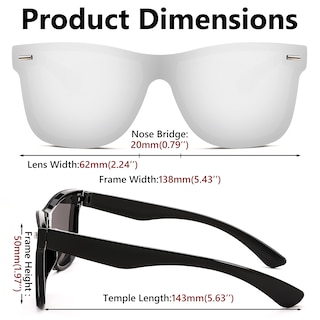 Foto 7 | Gafas De Sol Feisedy Con Lente Espejada Sin Montura Uv400 B4114 Para Adultos - Venta Internacional.